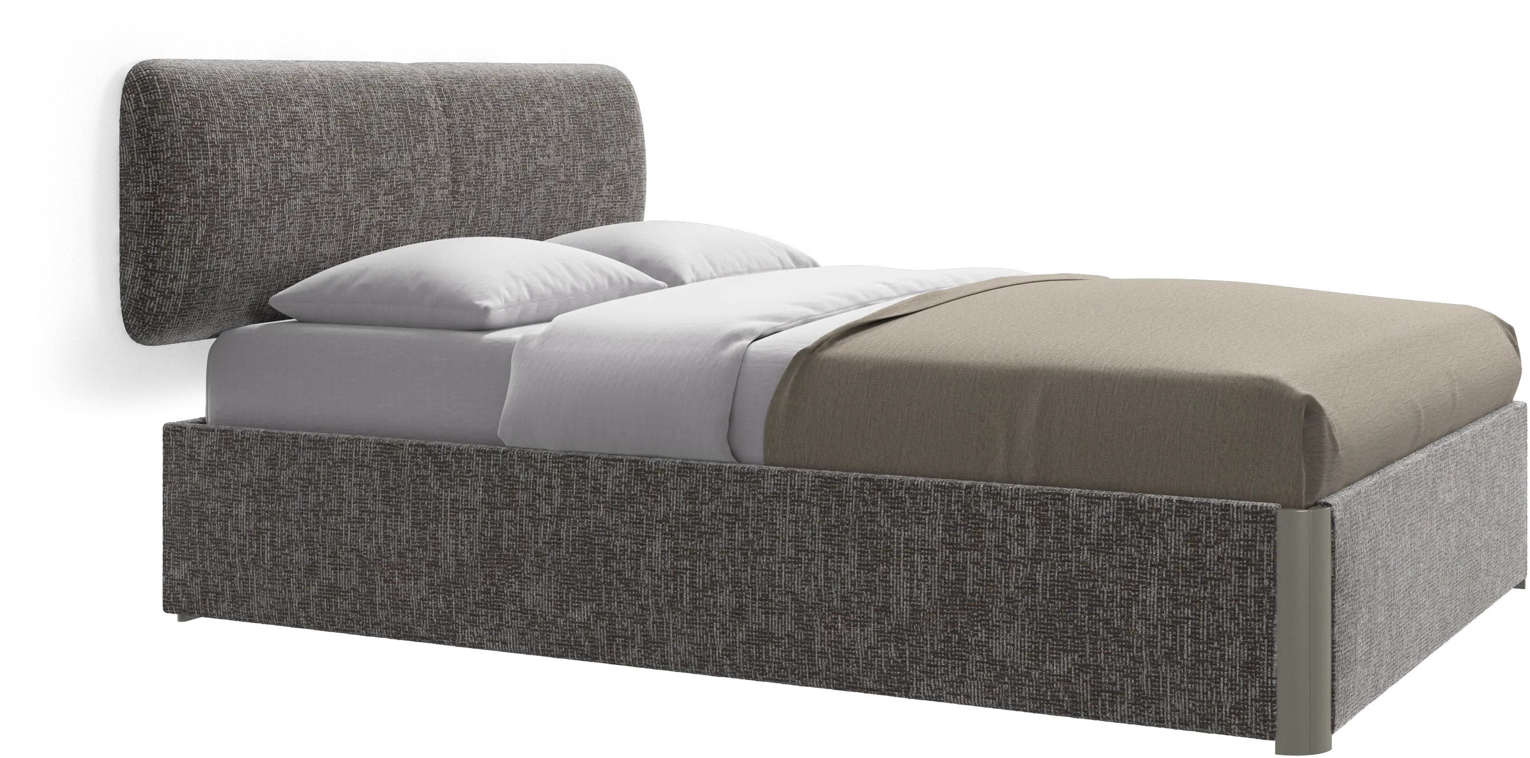 Element bed, wall-mounted headboard, with slats and storage solution, excl. mattress