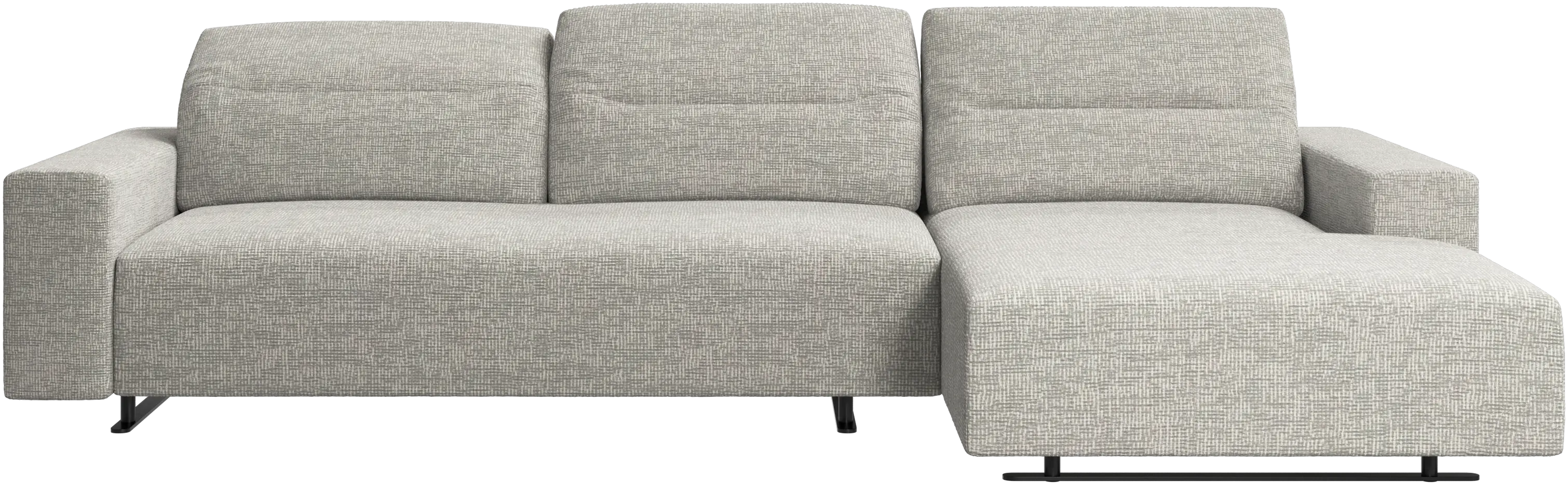 Hampton sofa with adjustable back, resting unit and storage both sides