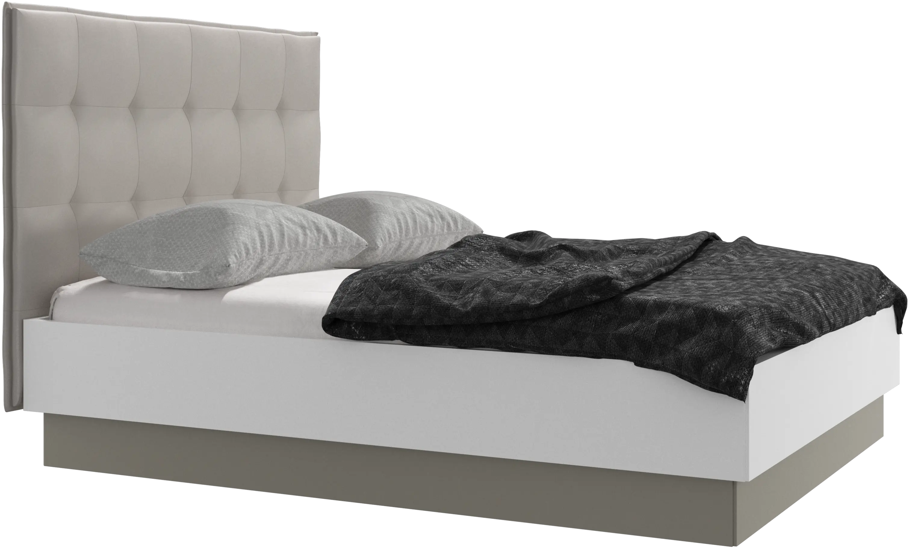 Lit Lugano avec rangement intégré, sommier inclus, hors matelas