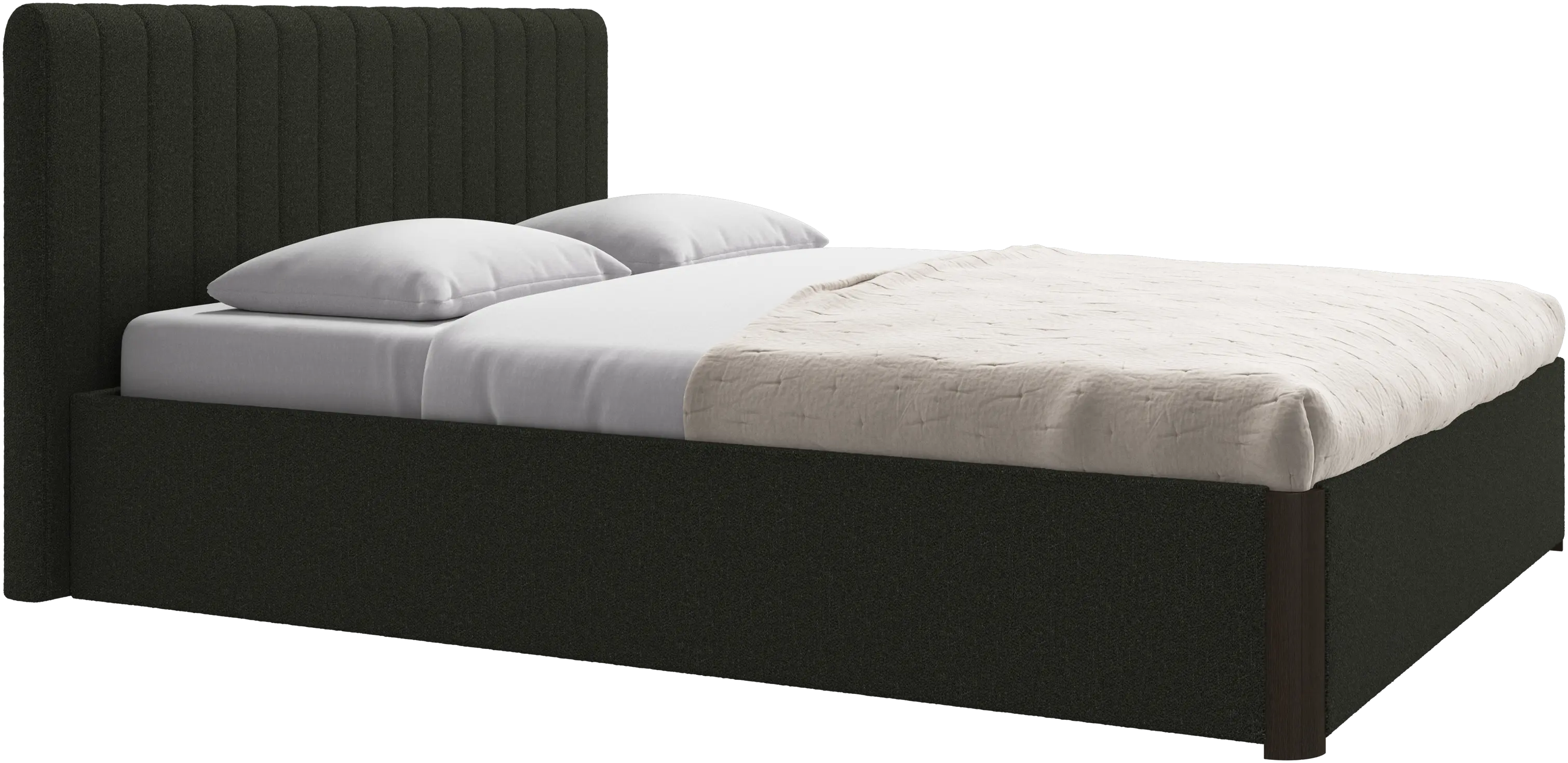 Element bed, bed-mounted headboard, with slats and storage solution, excl. mattress