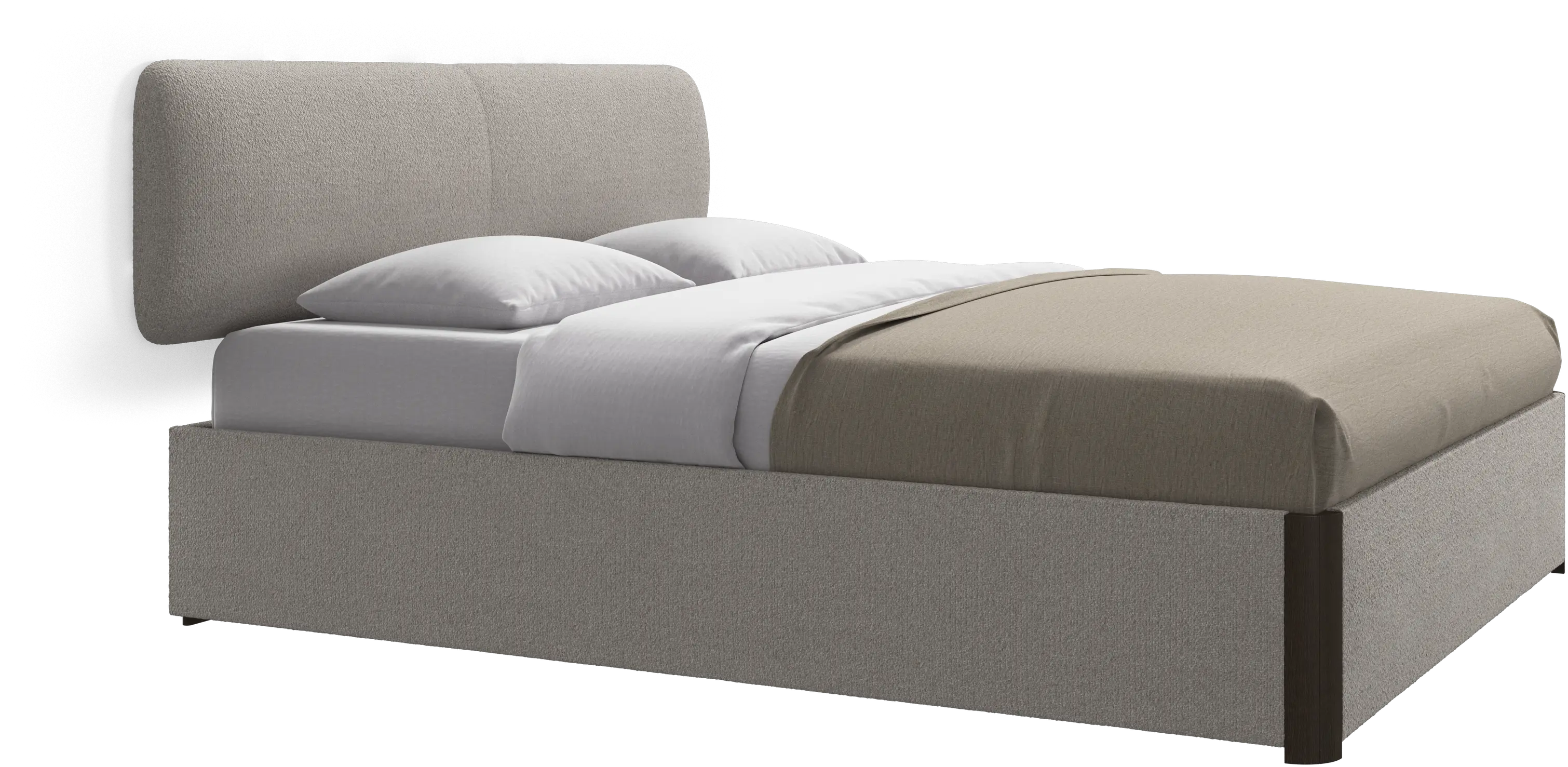 Element bed, wall-mounted headboard, with slats and storage solution, excl. mattress
