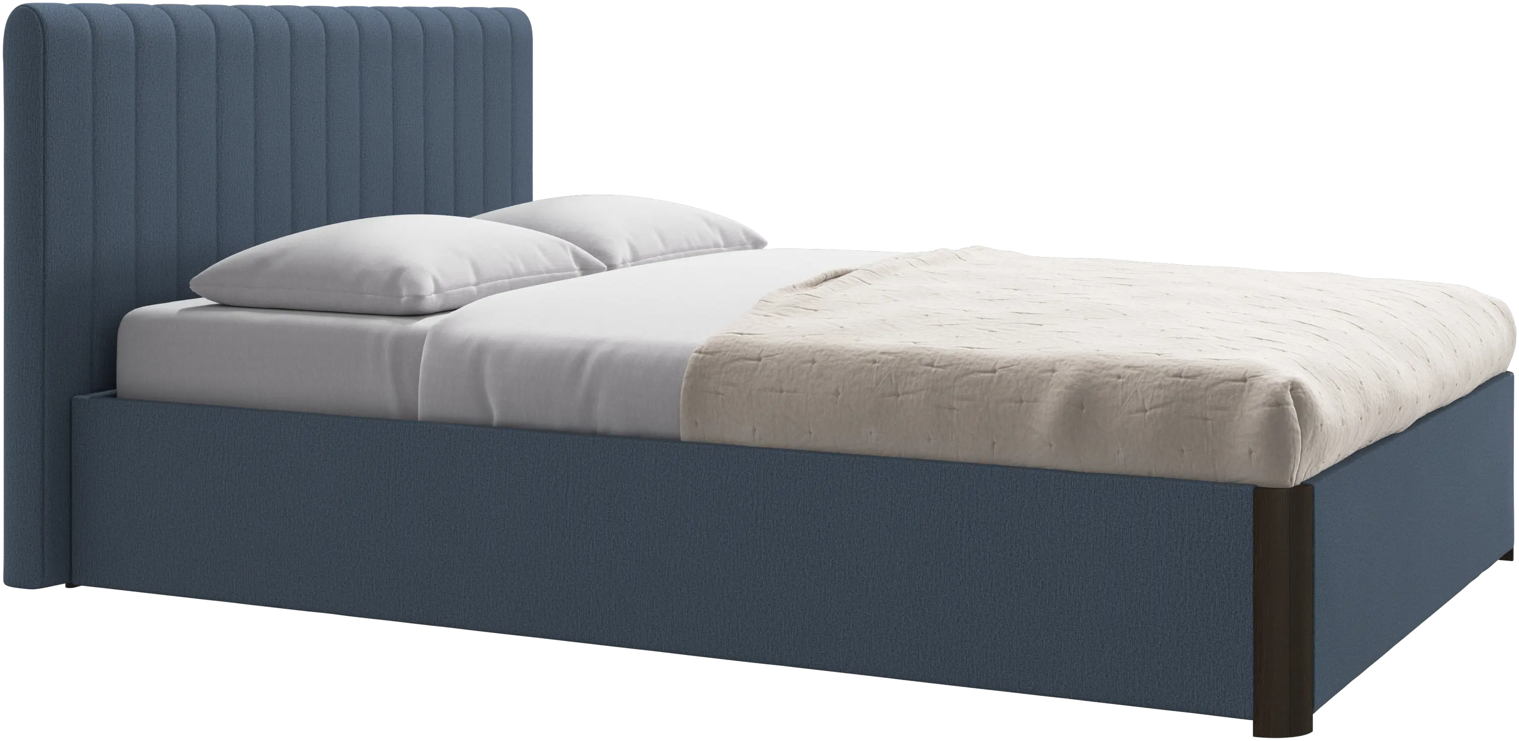 Element bed, bed-mounted headboard, with slats and storage solution, excl. mattress