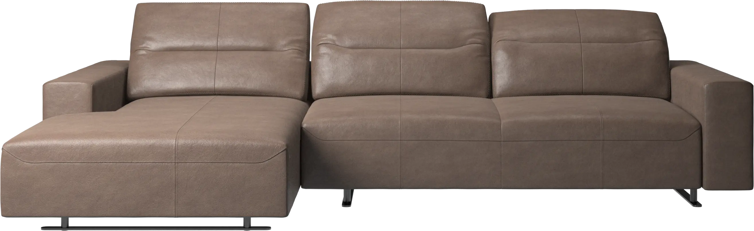 Hampton sofa with adjustable back, resting unit and storage both sides