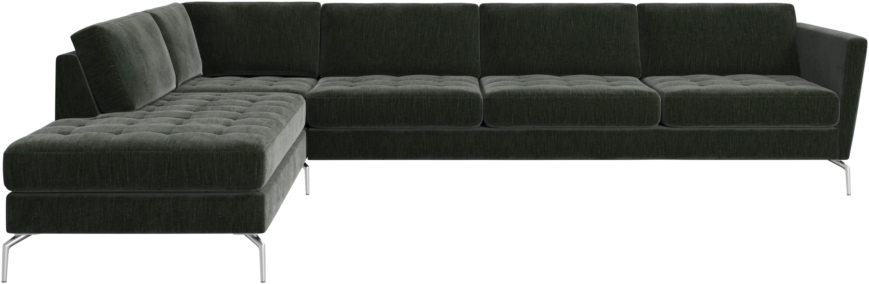 Osaka corner sofa with lounging unit, tufted seat