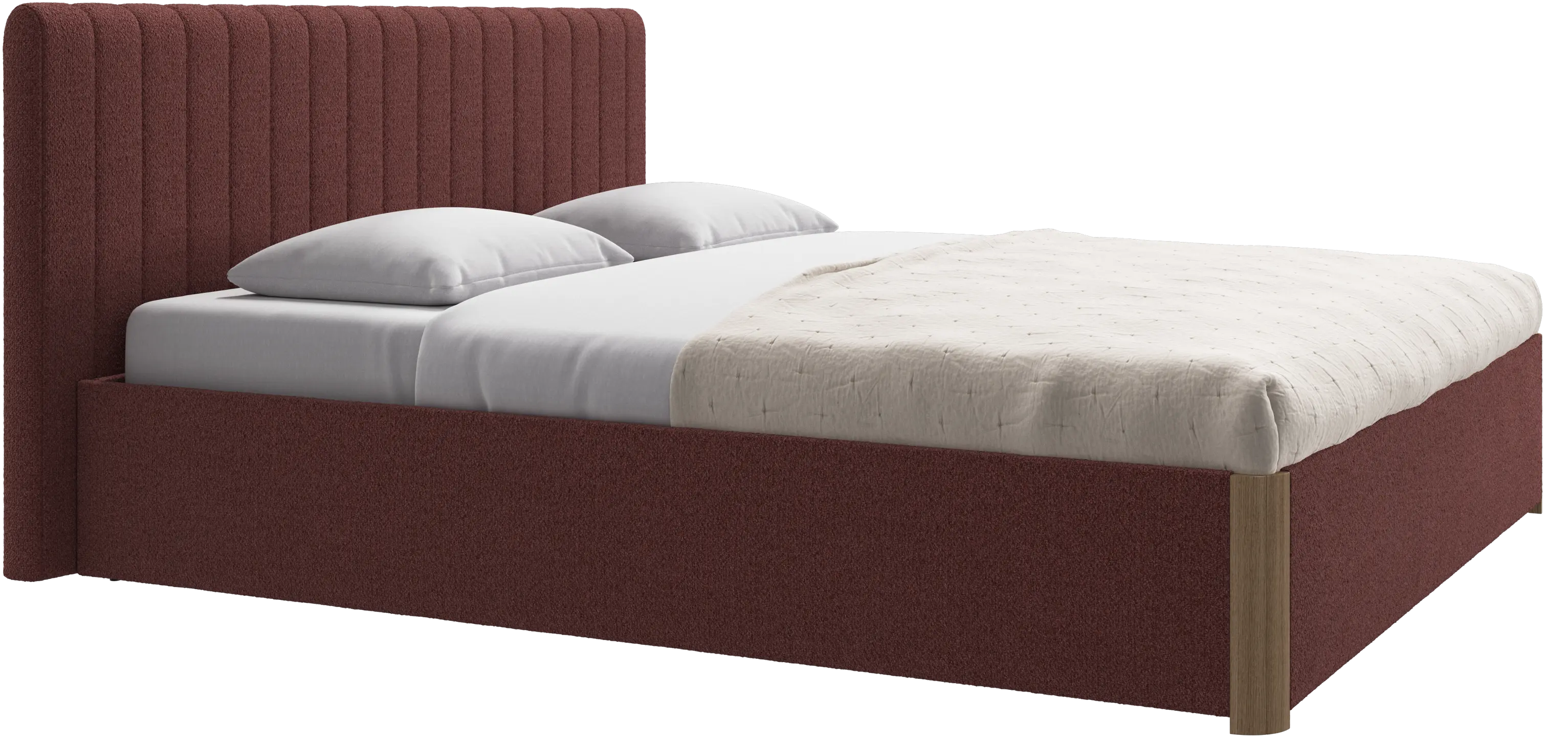 Element bed, bedgemonteerd hoofdbord, met latten en opbergoplossing, excl. matras