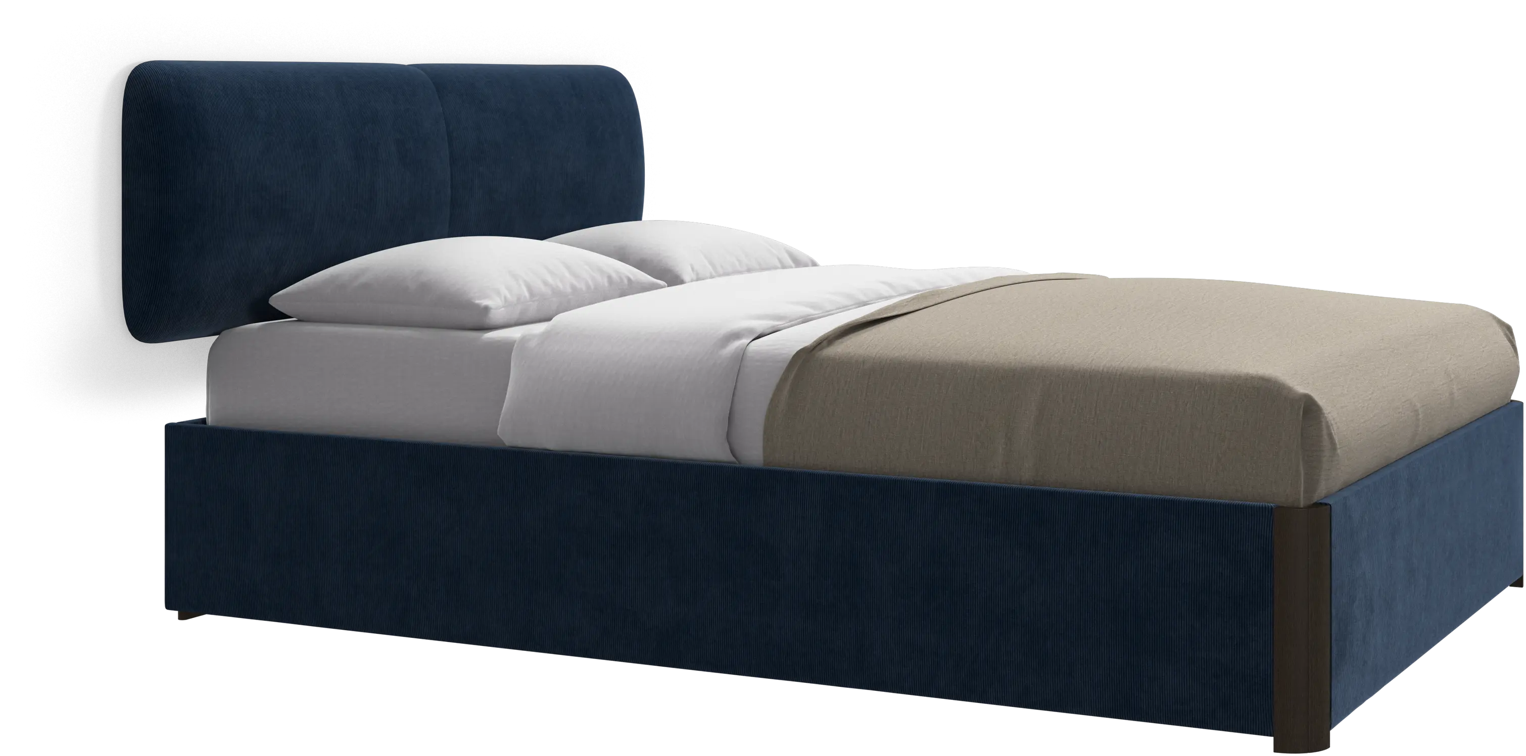 Element bed, wall-mounted headboard, with slats and storage solution, excl. mattress