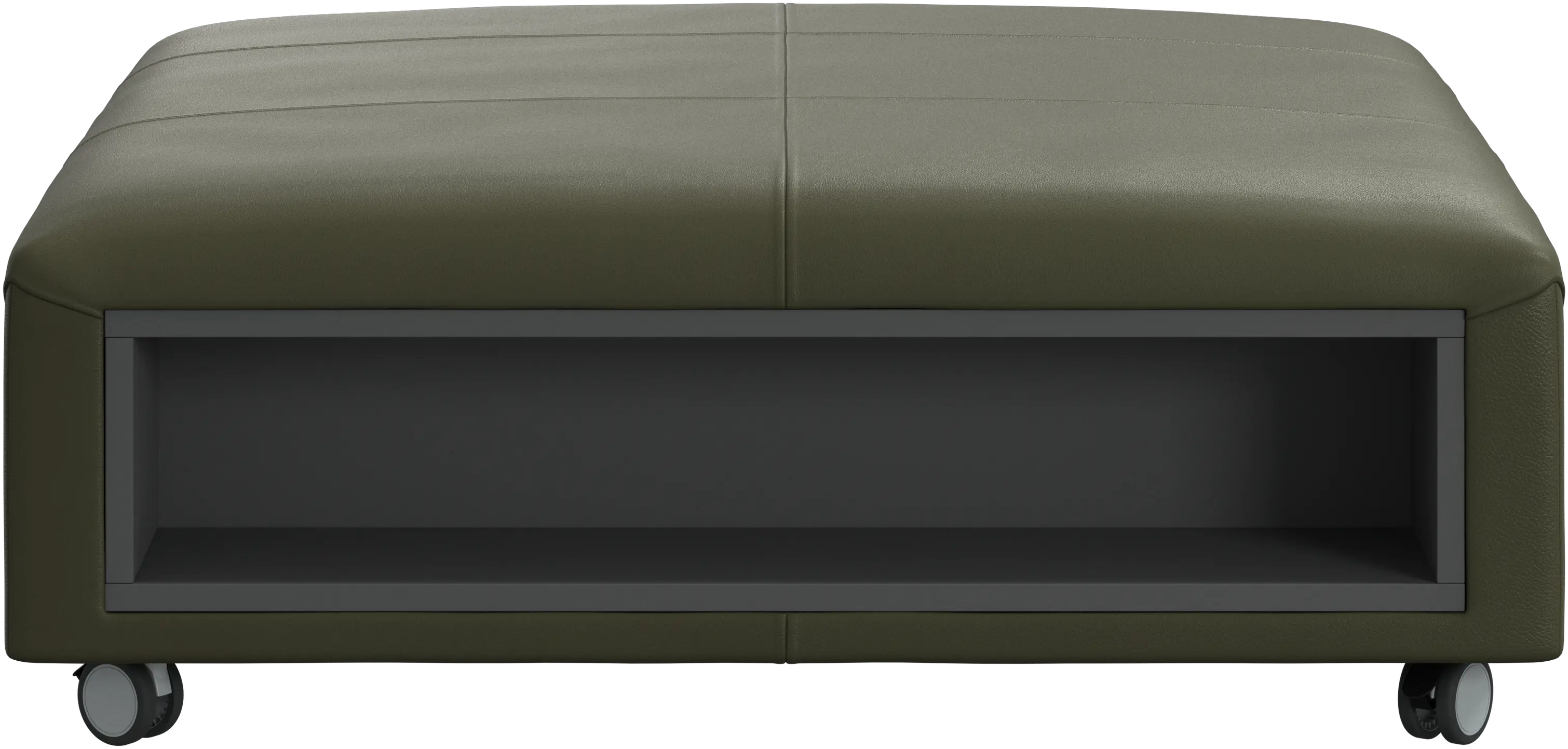 Pouf Hampton sur roulettes avec espaces de rangement