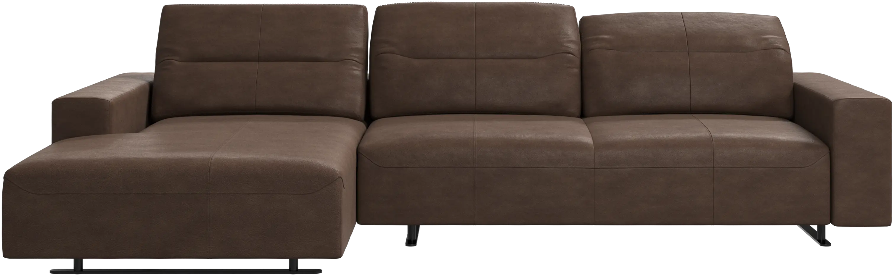 Hampton sofa with adjustable back and resting unit left side, storage right side