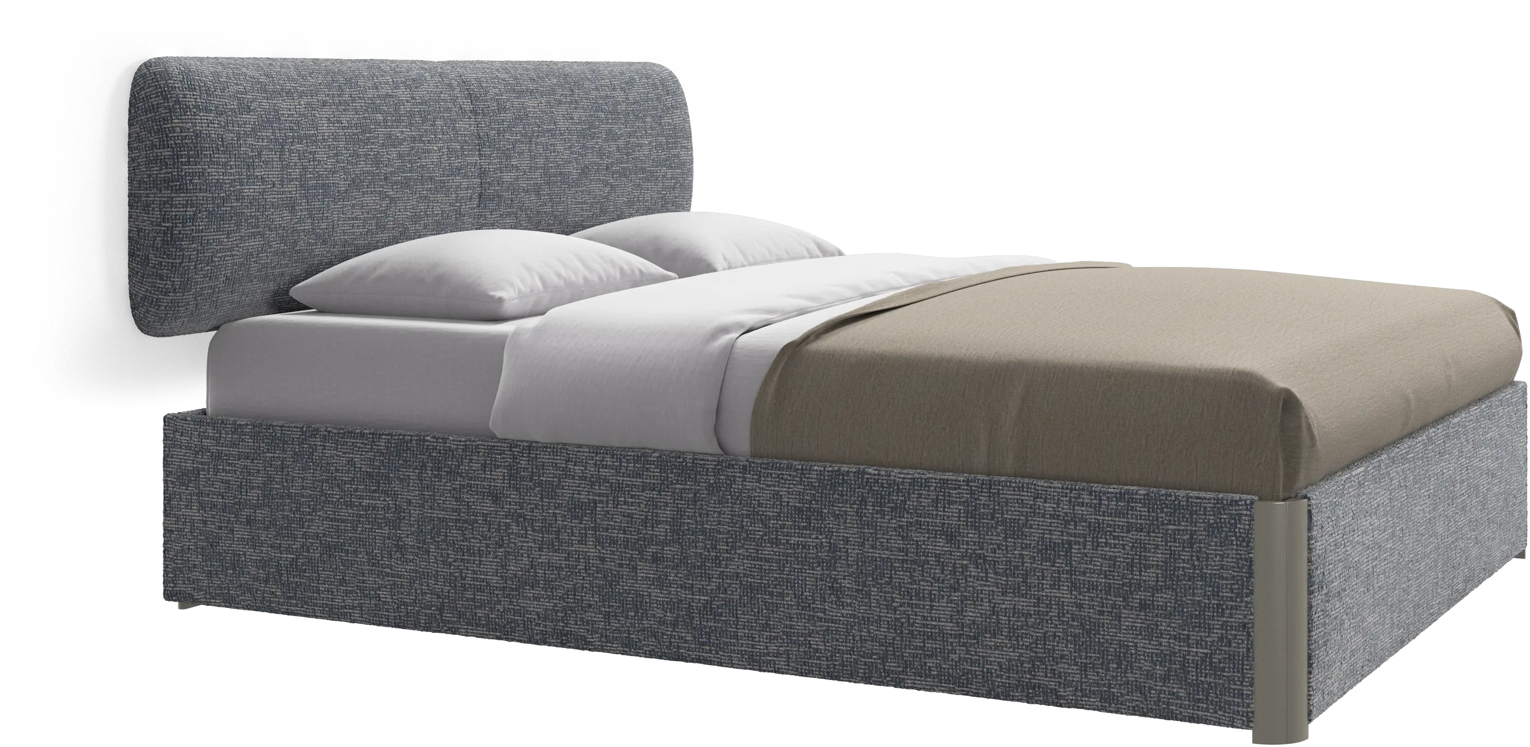 Element bed, wall-mounted headboard, with slats and storage solution, excl. mattress