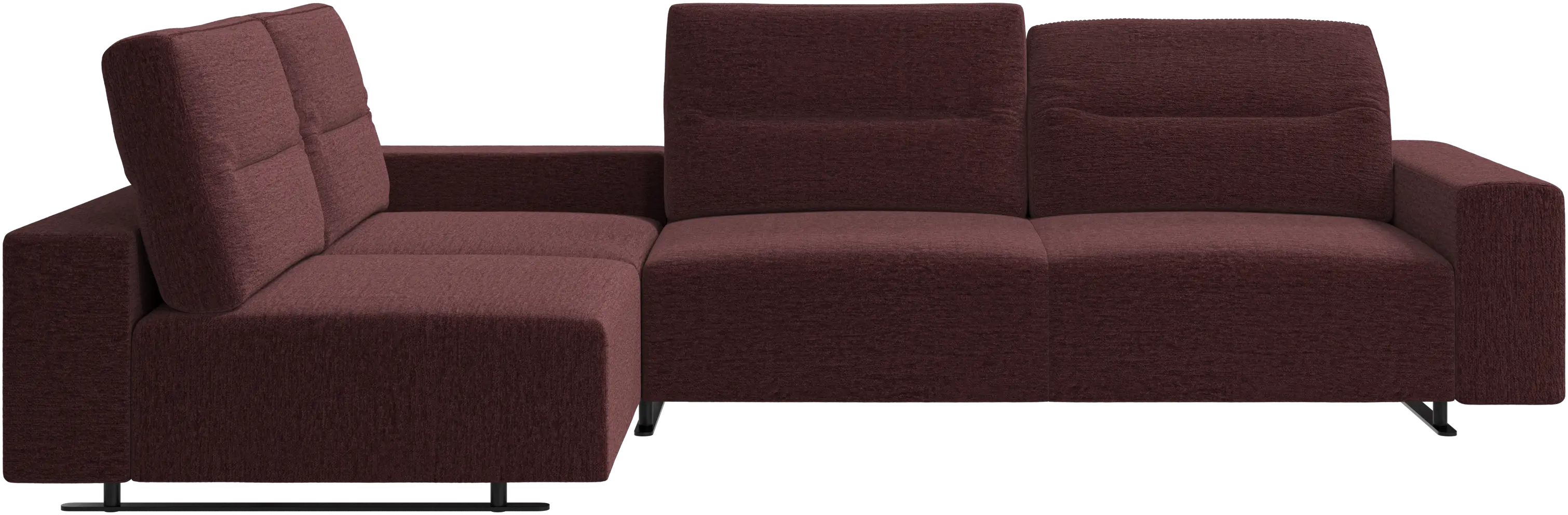 Hampton corner sofa with adjustable back and storage on right side