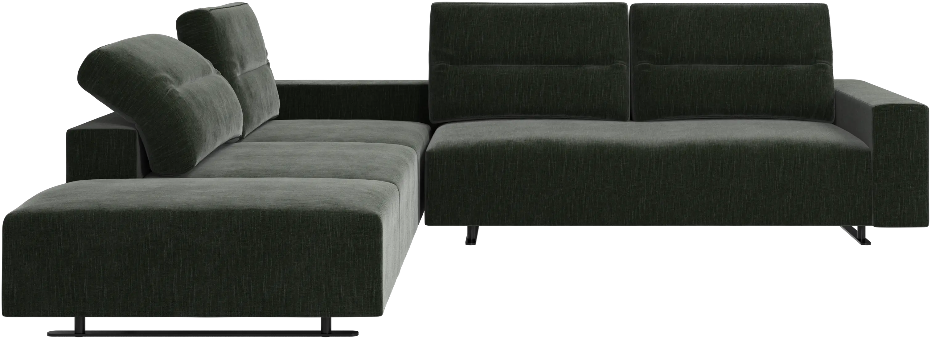 Hampton corner sofa with adjustable back and lounging unit