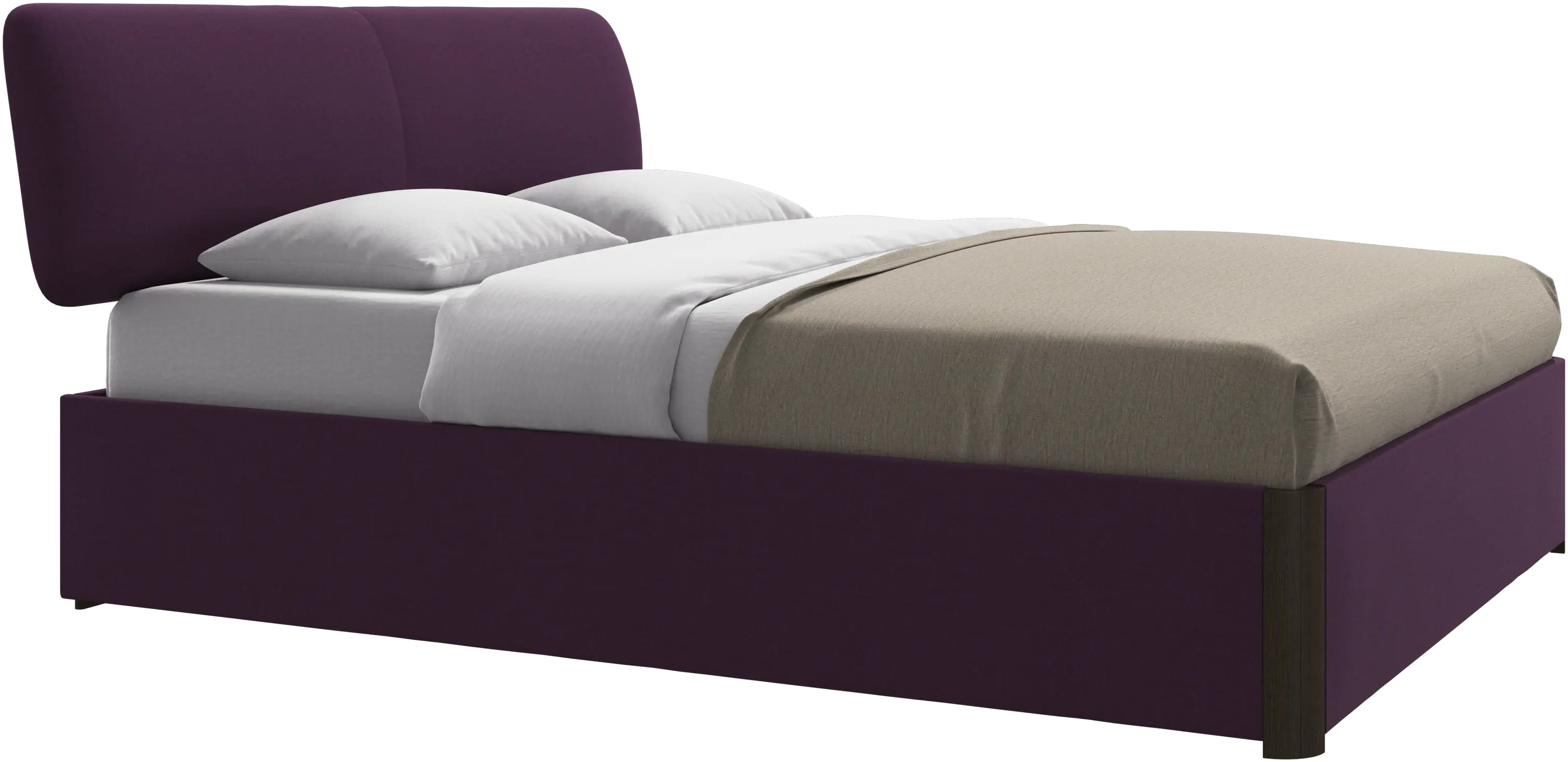 Element bed, bed-mounted headboard, with slats and storage solution, excl. mattress