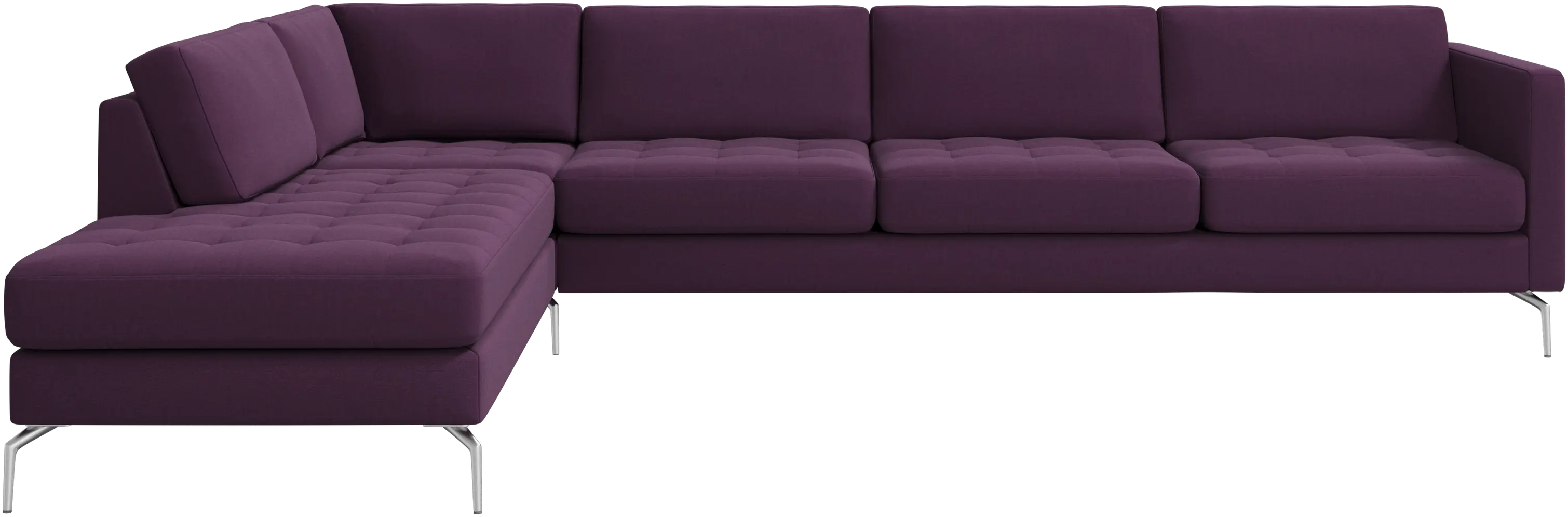 Osaka corner sofa with lounging unit, tufted seat