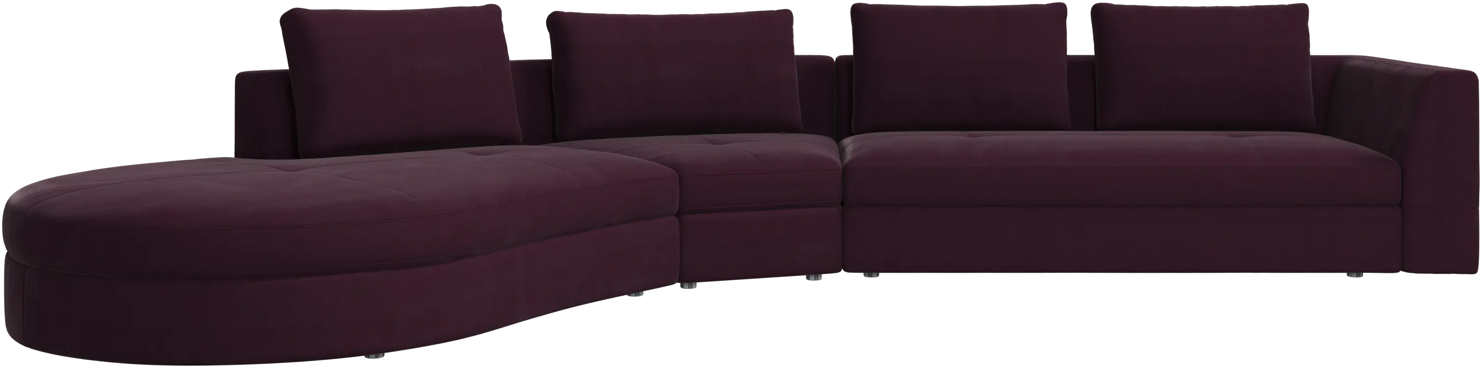 Bergamo sofa with round lounging unit, left