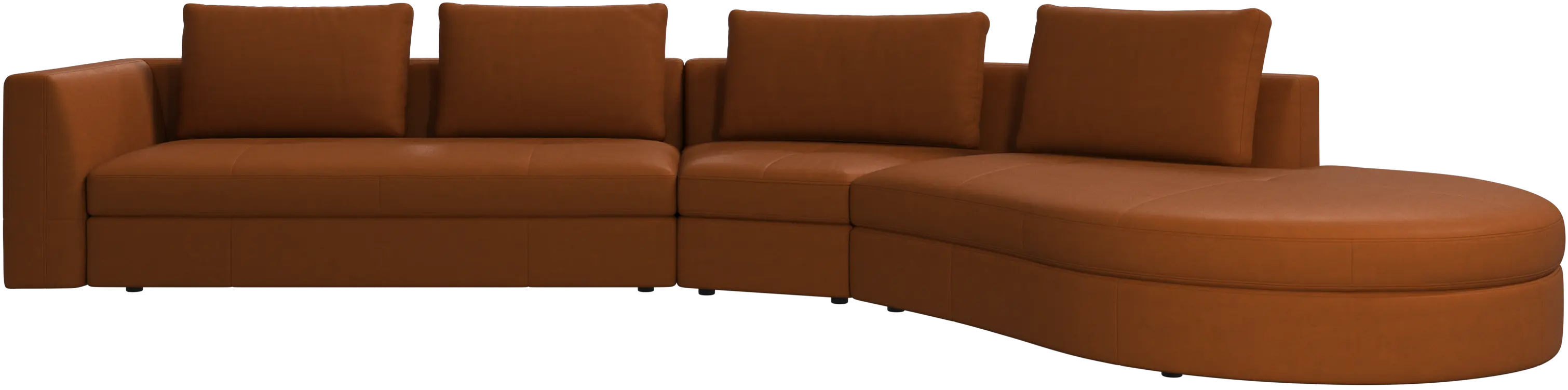 Bergamo sofa with round lounging unit,right
