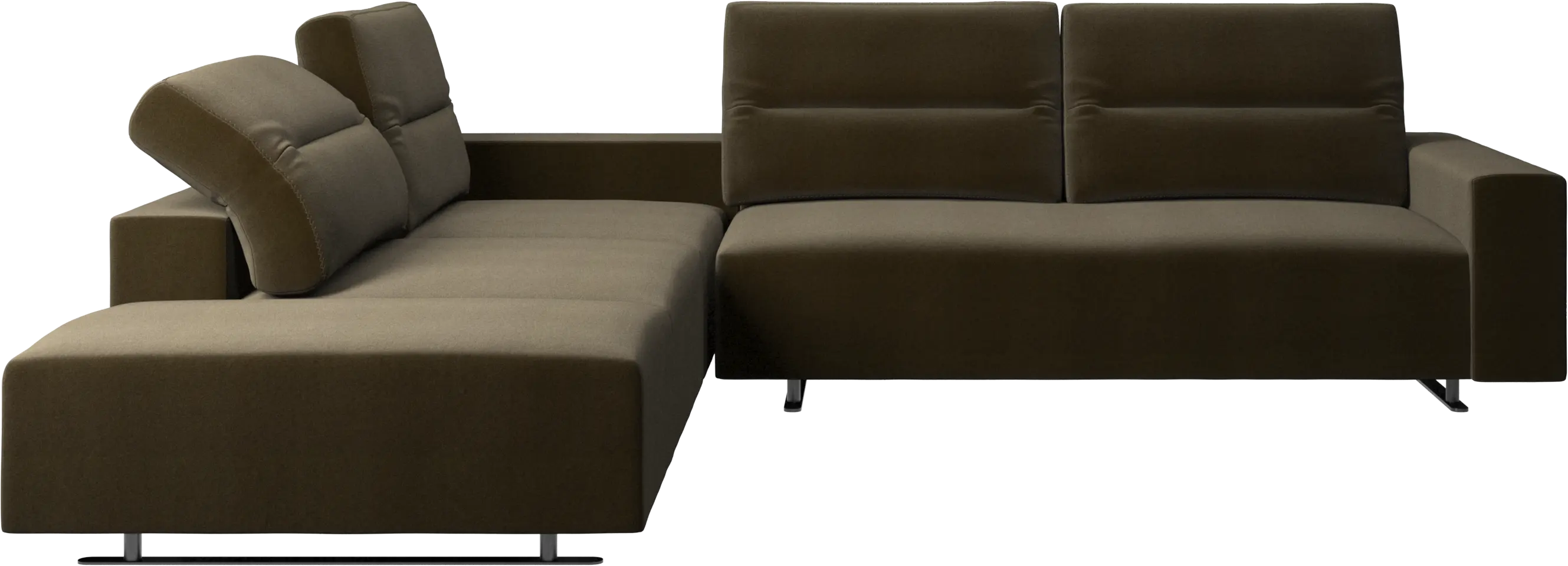 Hampton corner sofa with adjustable back and lounging unit