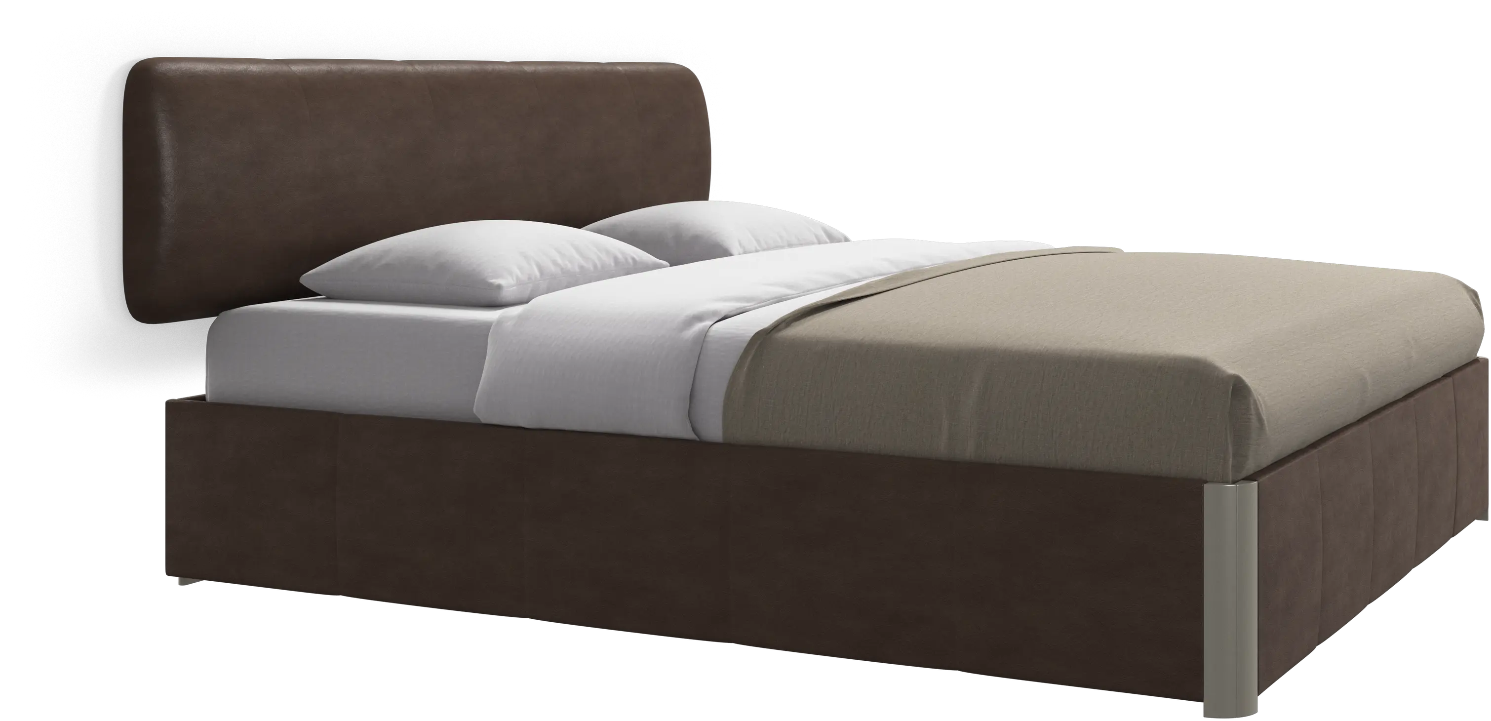 Element lit, tête de lit murale, avec lattes et solution de stockage, excl. matelas