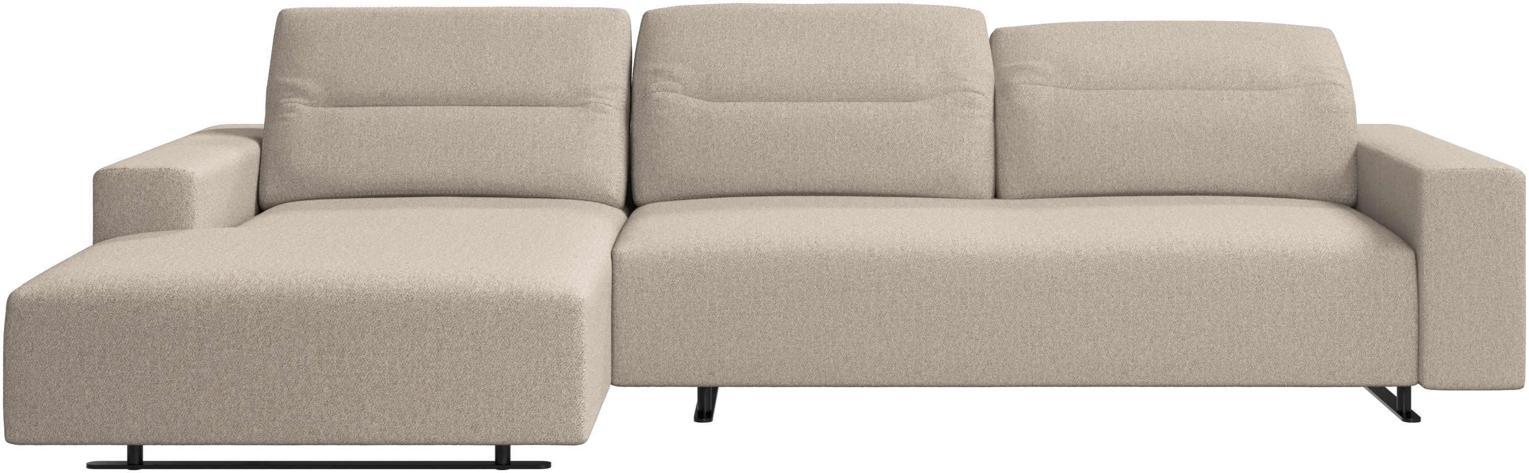 Hampton sofa with adjustable back and resting unit left side, storage right side