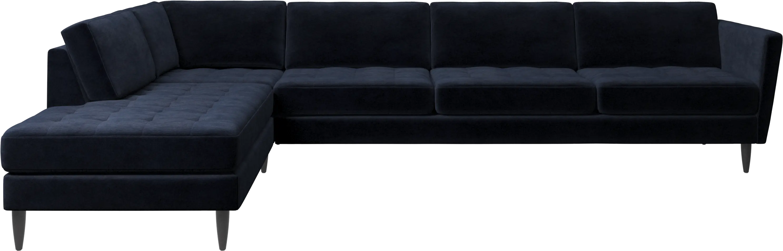 Osaka corner sofa with lounging unit, tufted seat
