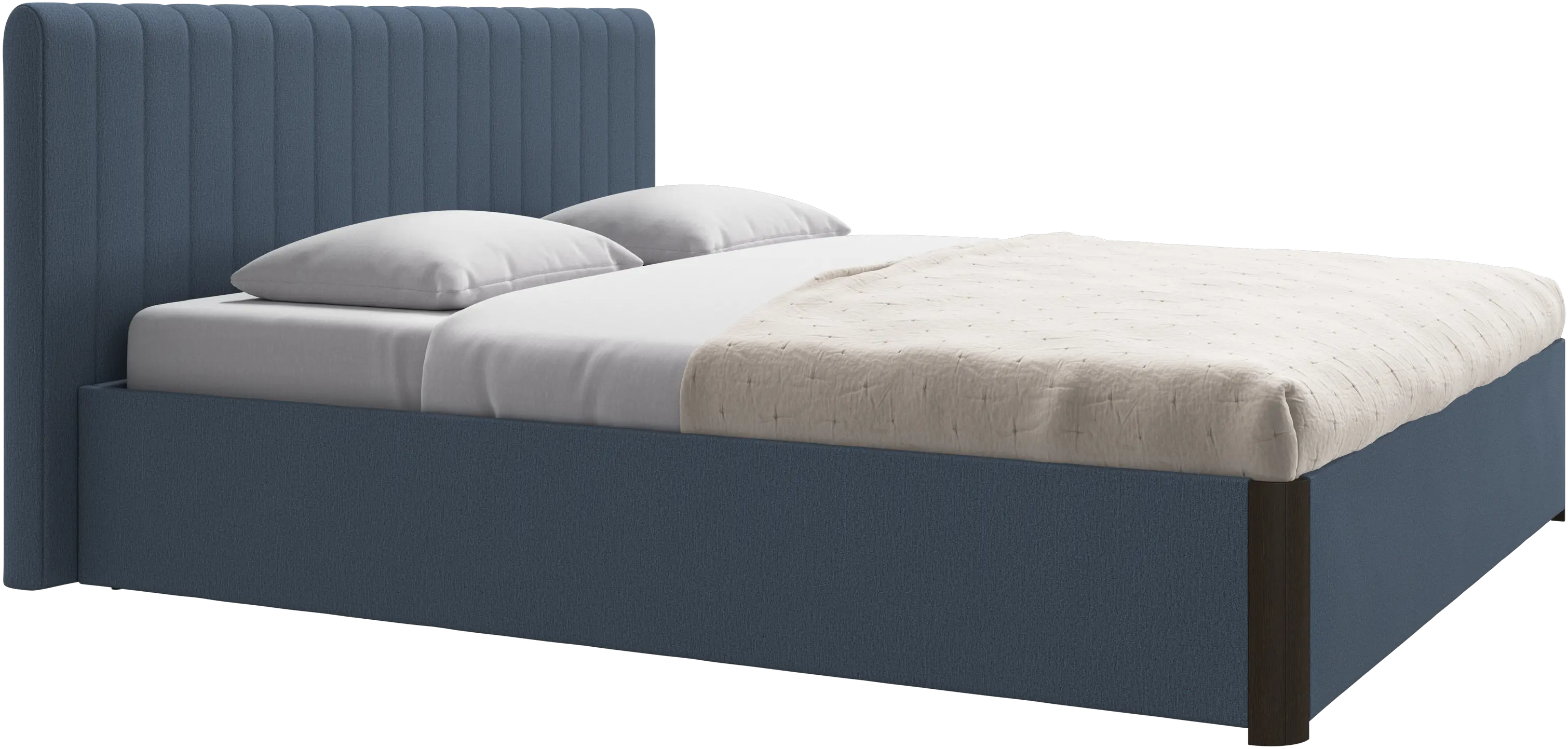 Element bed, bed-mounted headboard, with slats and storage solution, excl. mattress