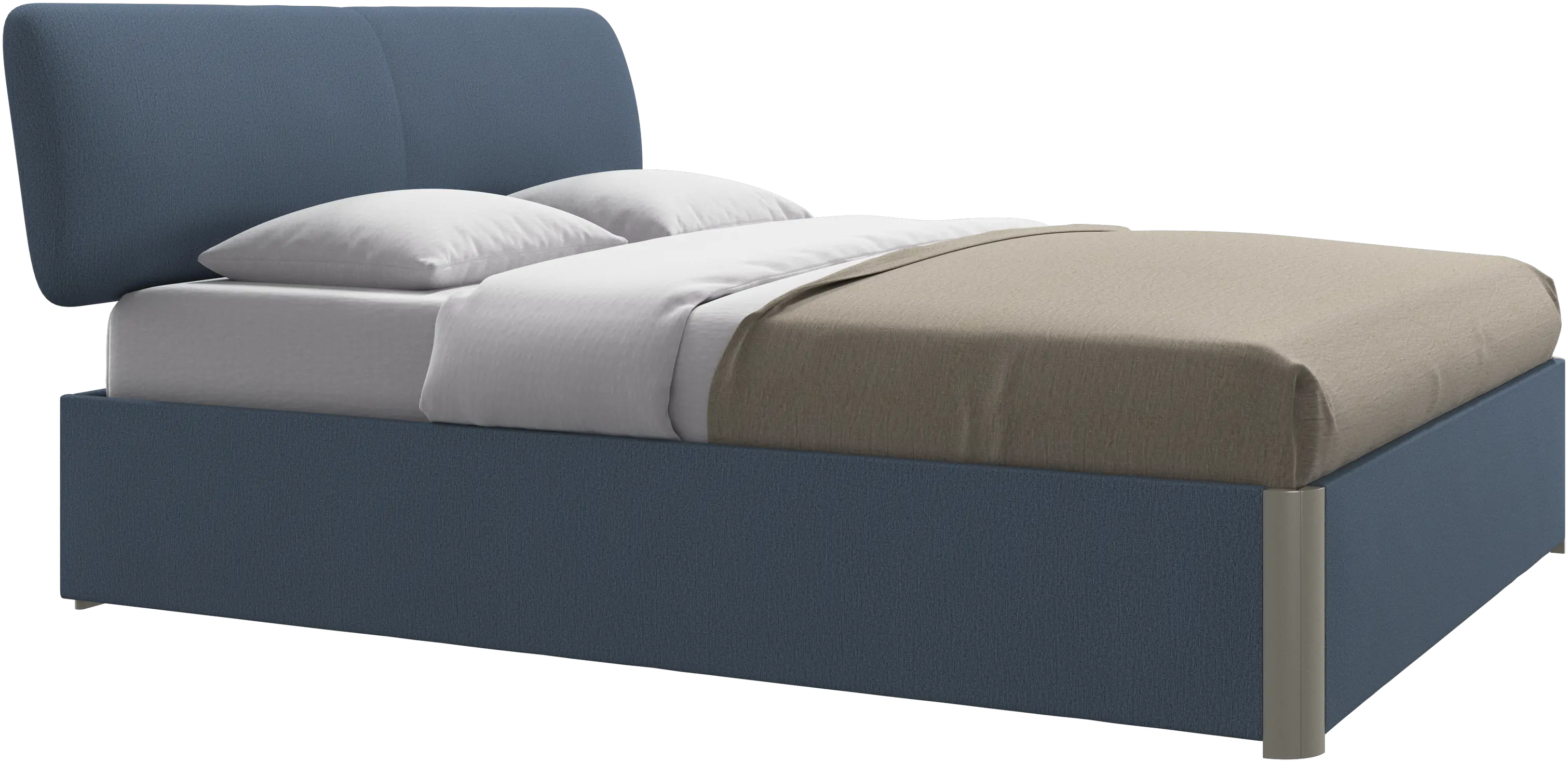 Element bed, bed-mounted headboard, with slats and storage solution, excl. mattress