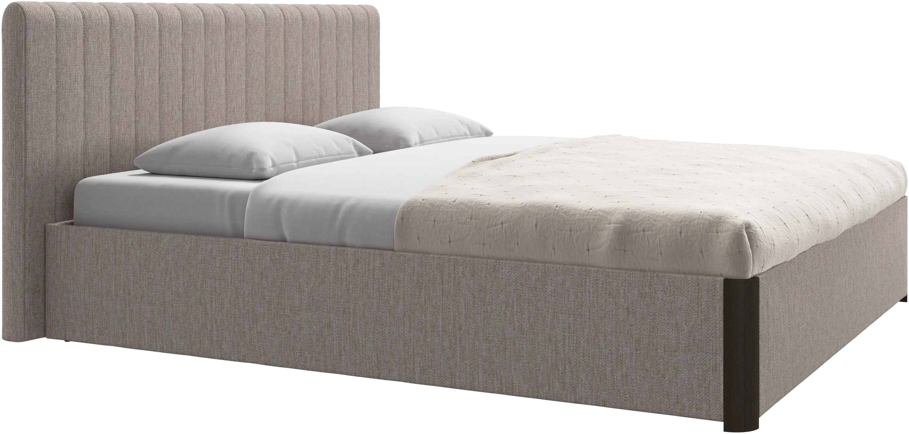 Element bed, bed-mounted headboard, with slats and storage solution, excl. mattress