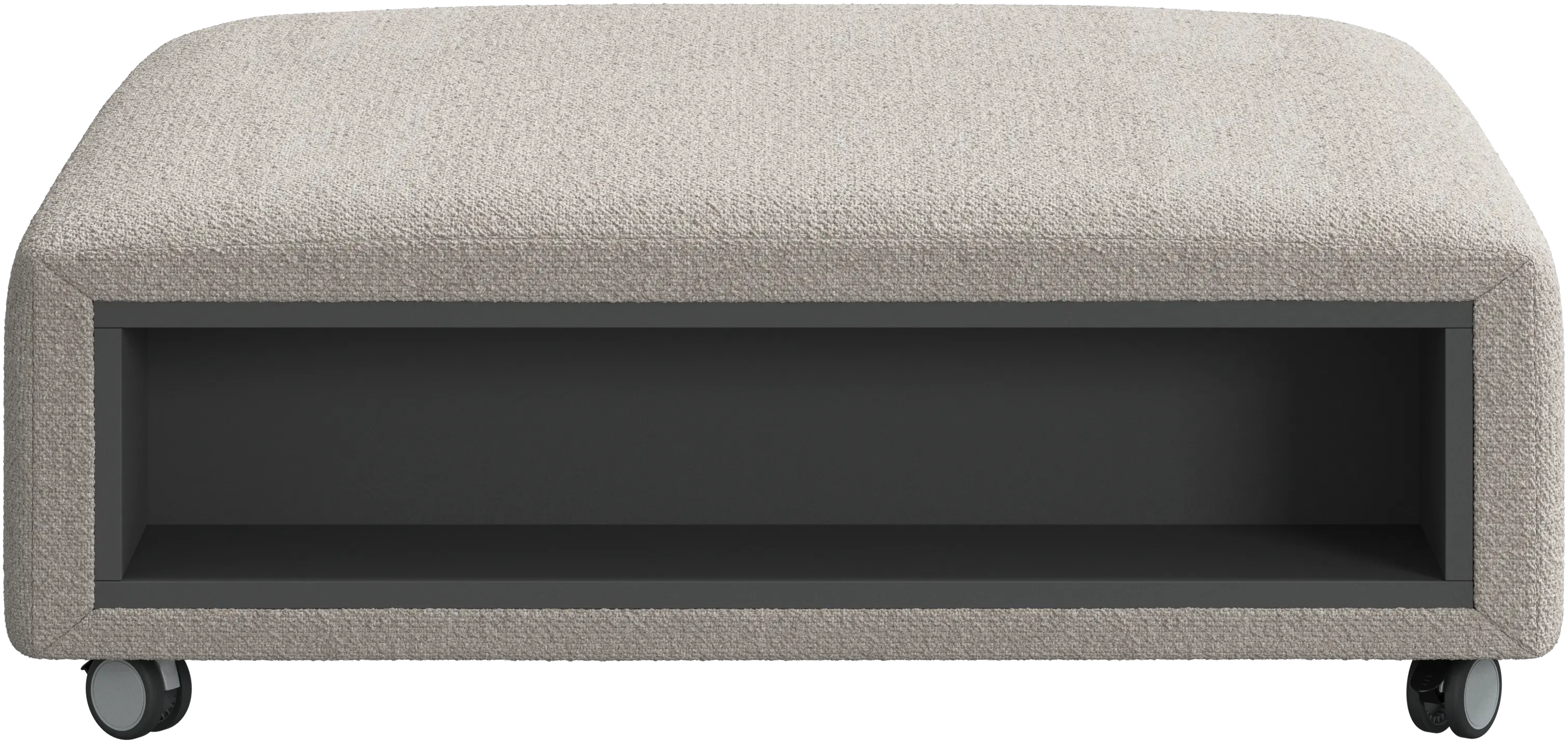 Hampton footstool on wheels with storage left and right sides