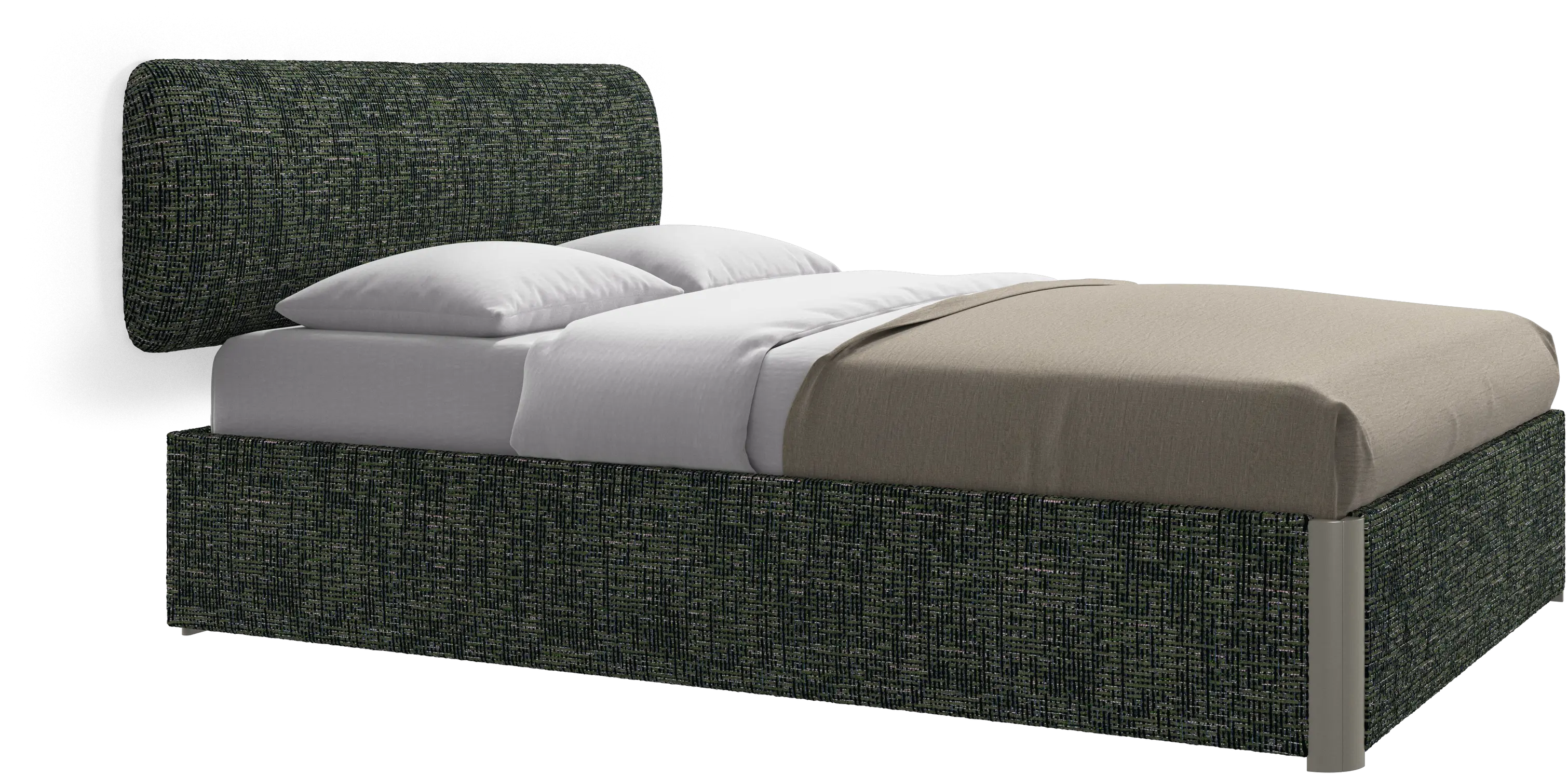 Element bed, wall-mounted headboard, with slats and storage solution, excl. mattress