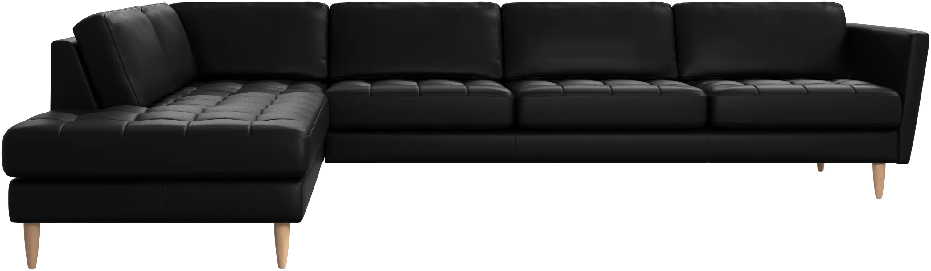 Osaka corner sofa with lounging unit, tufted seat