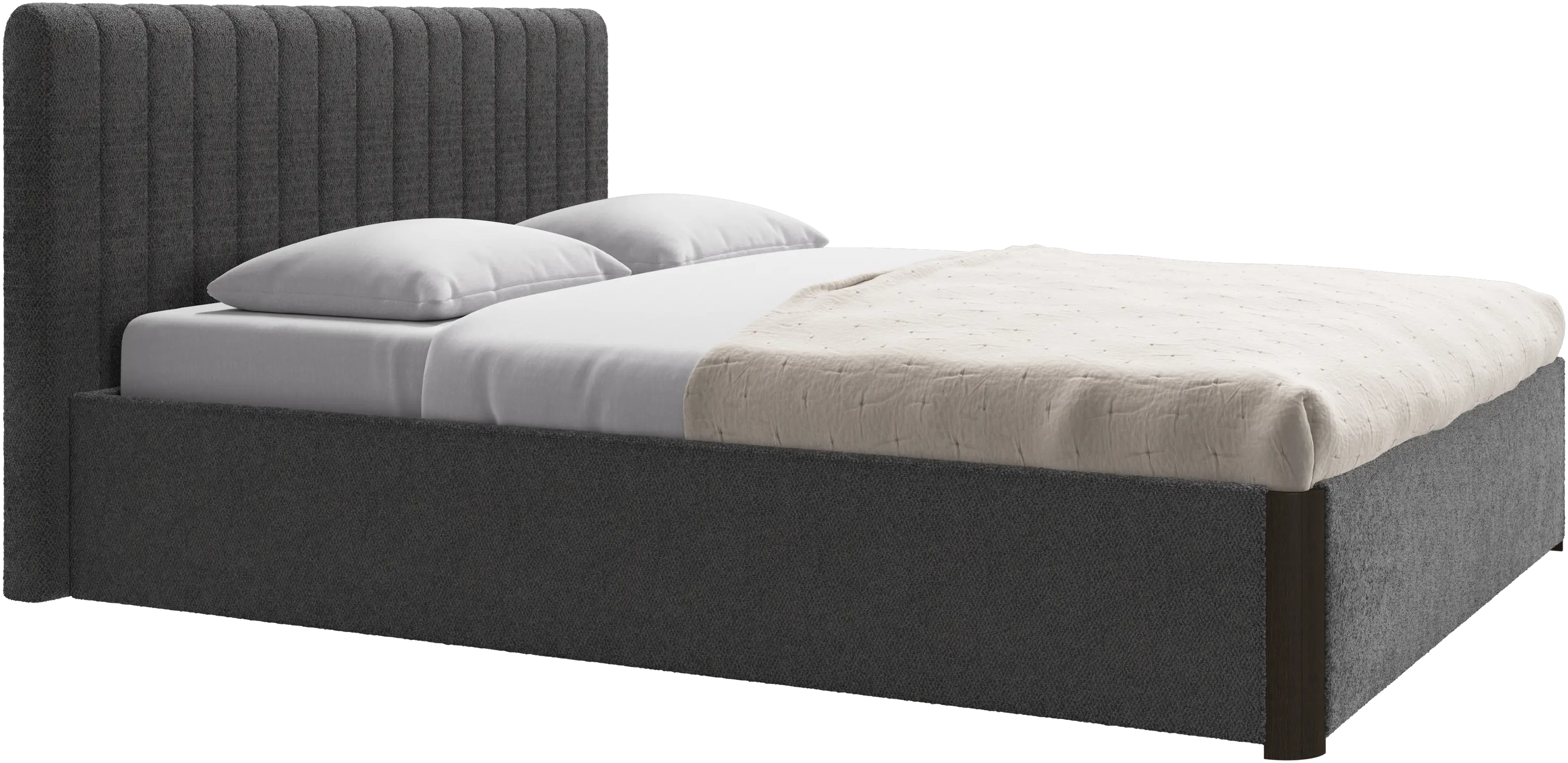 Element bed, bedgemonteerd hoofdbord, met latten en opbergoplossing, excl. matras