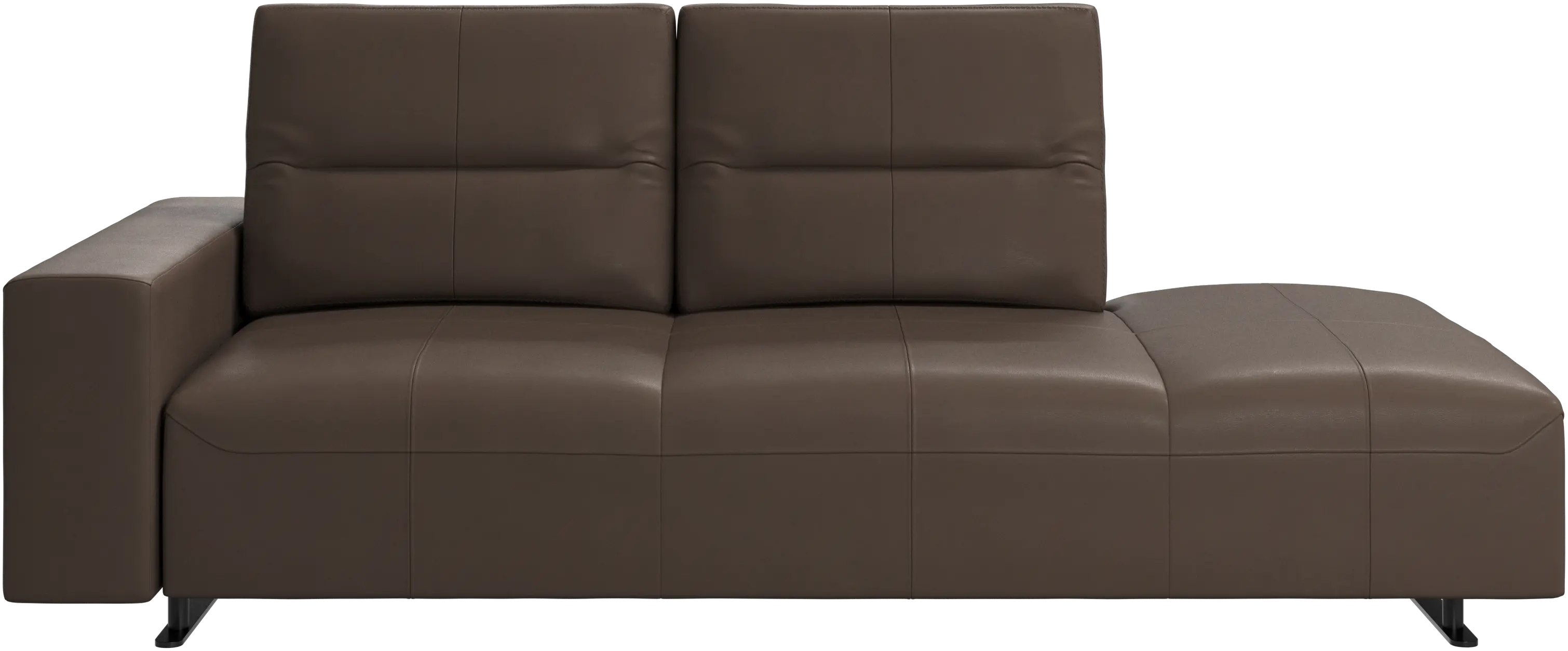 Hampton sofa with adjustable back and lounging unit right side, armrest left