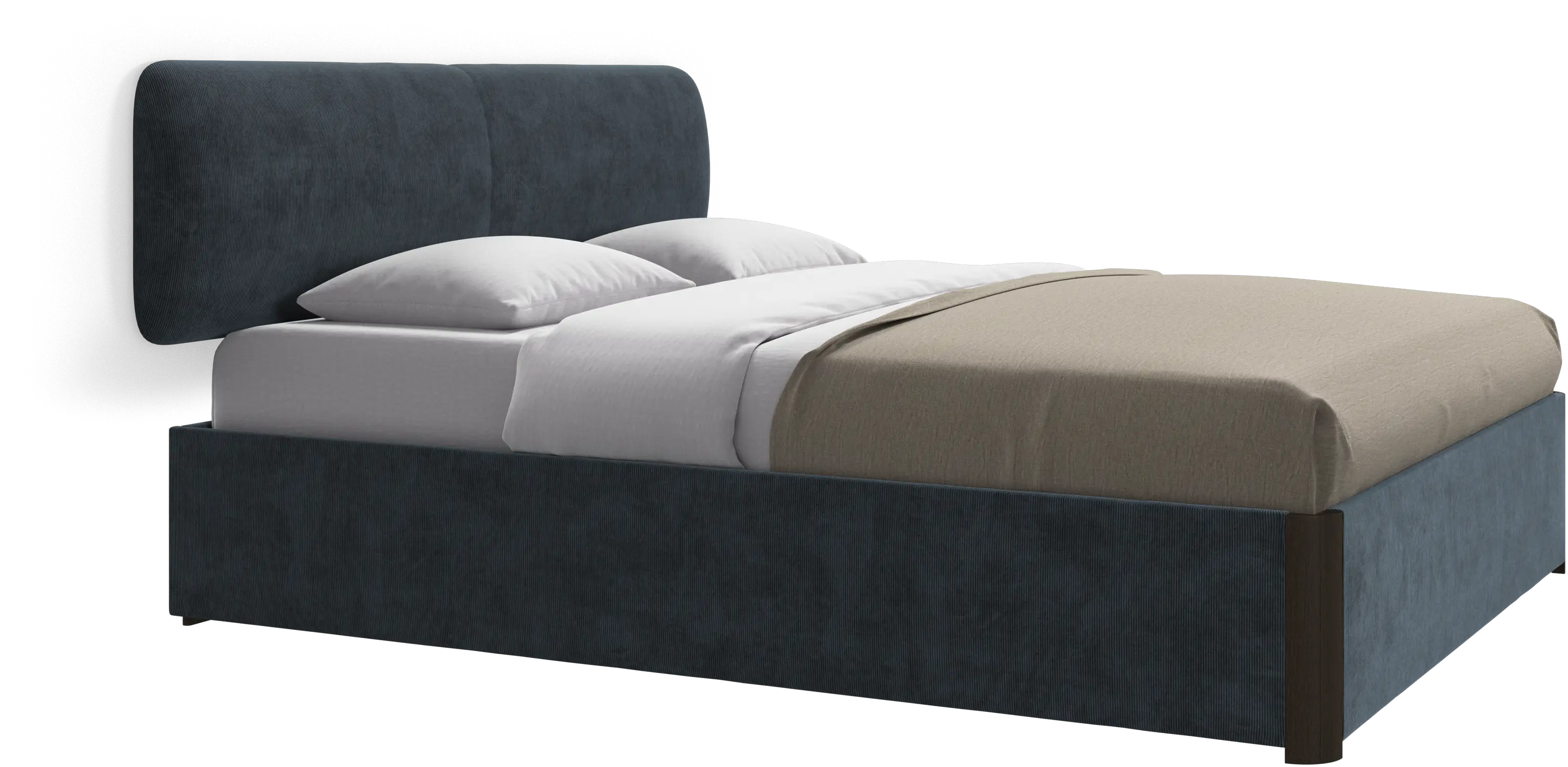 Element bed, wall-mounted headboard, with slats and storage solution, excl. mattress