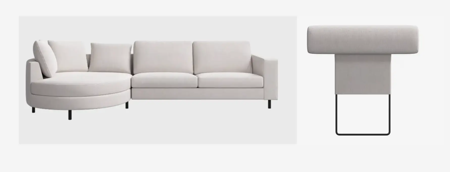 Sofas INDIVI SOFA ROUND CORNER BEIGE FRISCO PLUS HEADREST / OSH9 - 25%