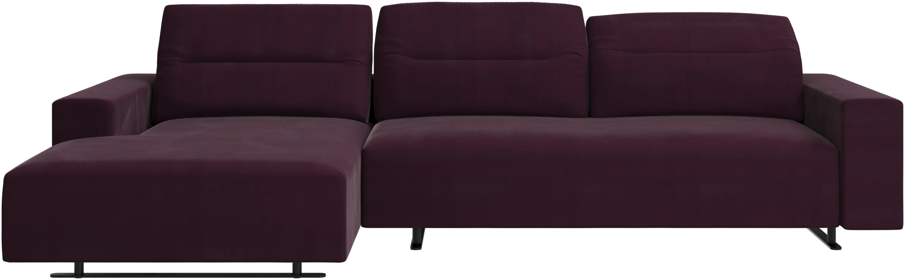 Hampton sofa with adjustable back, resting unit and storage both sides
