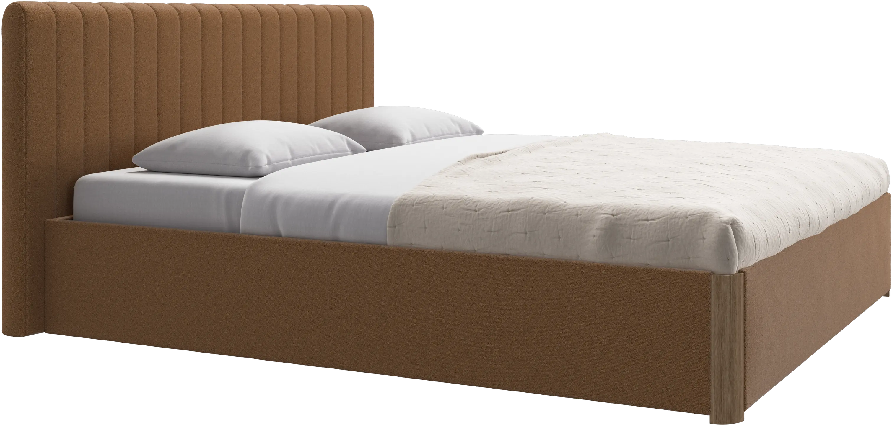 Element bed, bed-mounted headboard, with slats and storage solution, excl. mattress