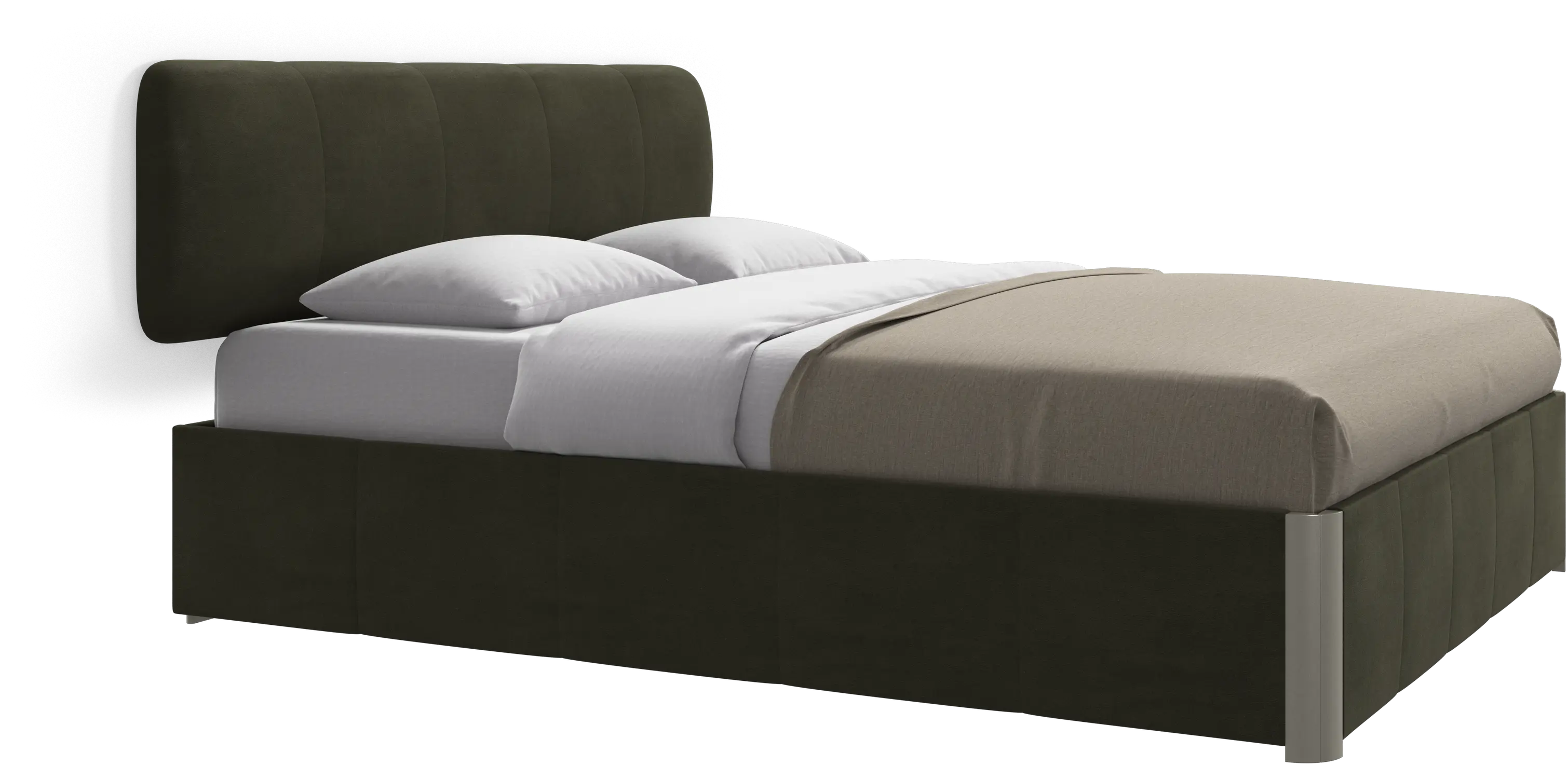 Element bed, wall-mounted headboard, with slats and storage solution, excl. mattress