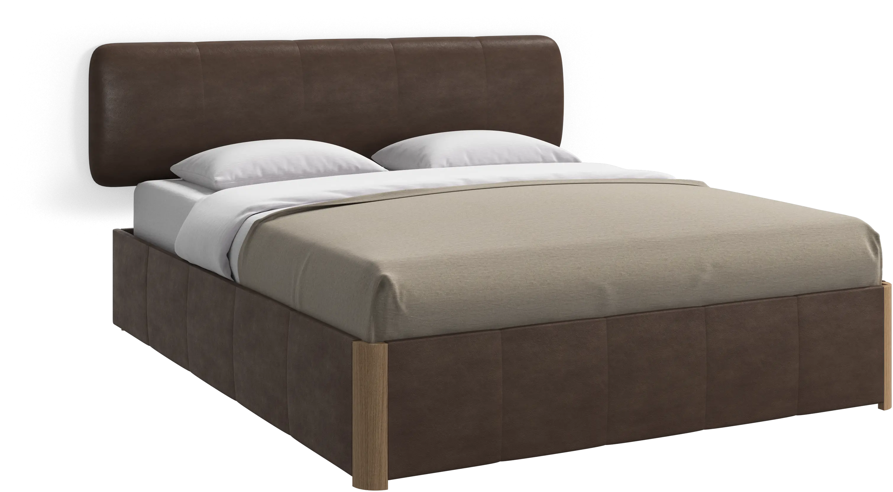Element bed, wall-mounted headboard, with slats and storage solution, excl. mattress