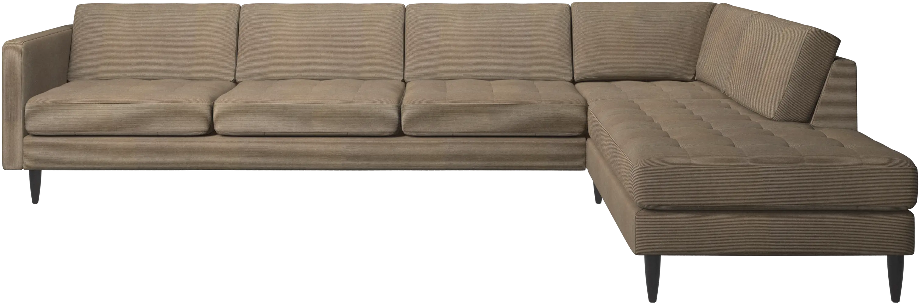 Osaka corner sofa with lounging unit, tufted seat