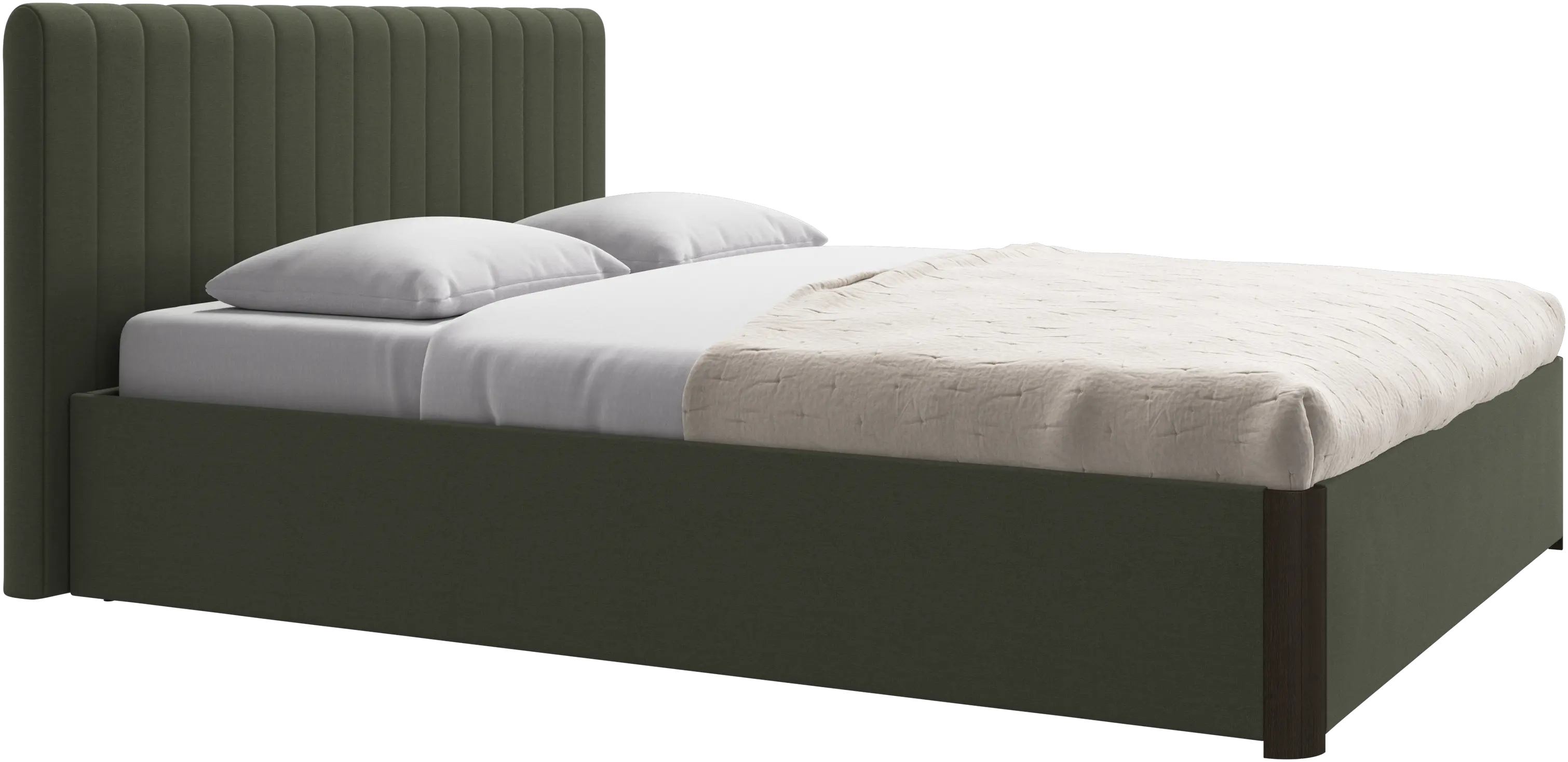 Element bed, bed-mounted headboard, with slats and storage solution, excl. mattress