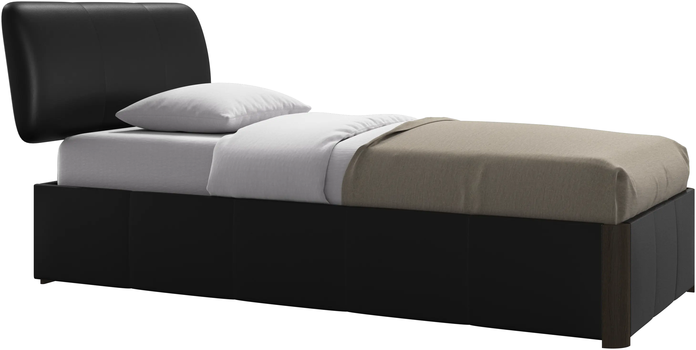 Element bed, bed-mounted headboard, with slats and storage solution, excl. mattress