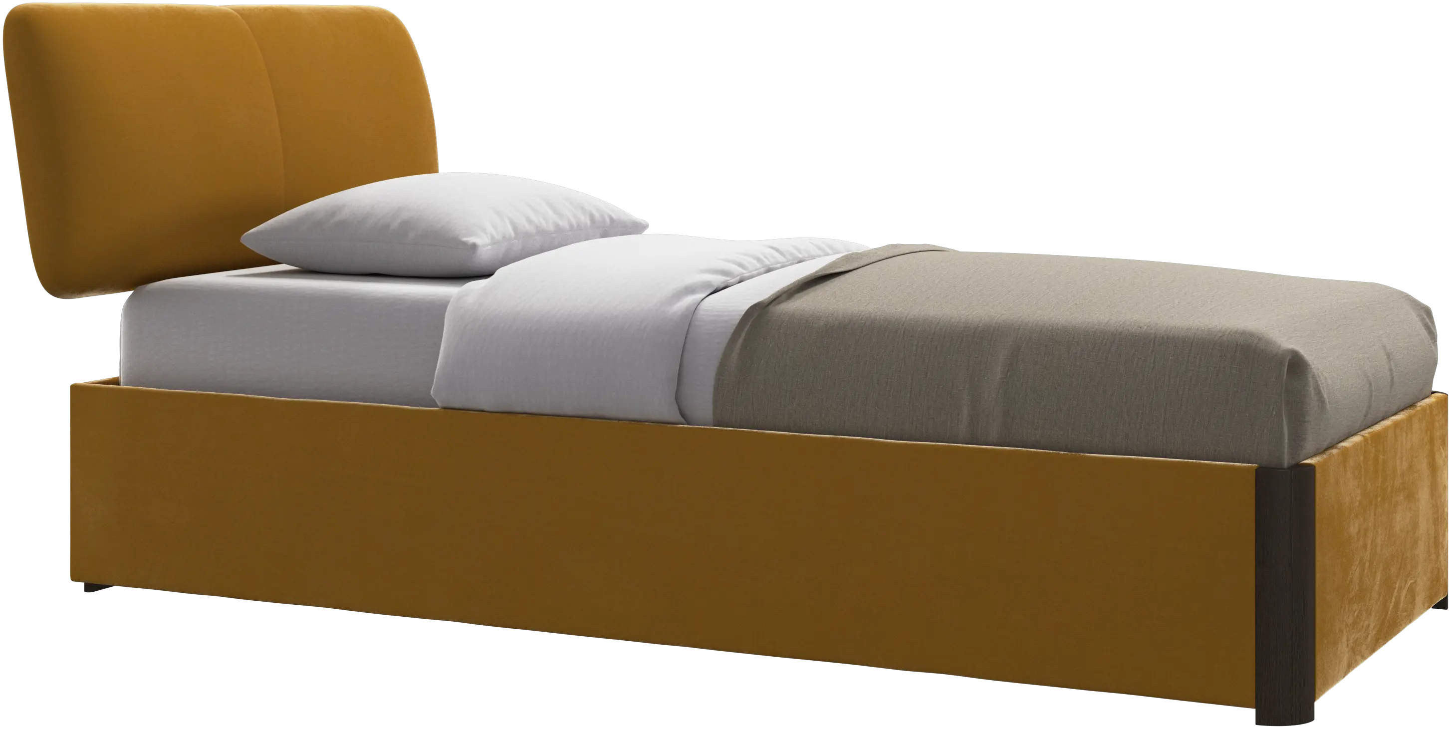 Element cama, cabecero montado en la cama, con láminas y solución de almacenamiento, excl. colchón
