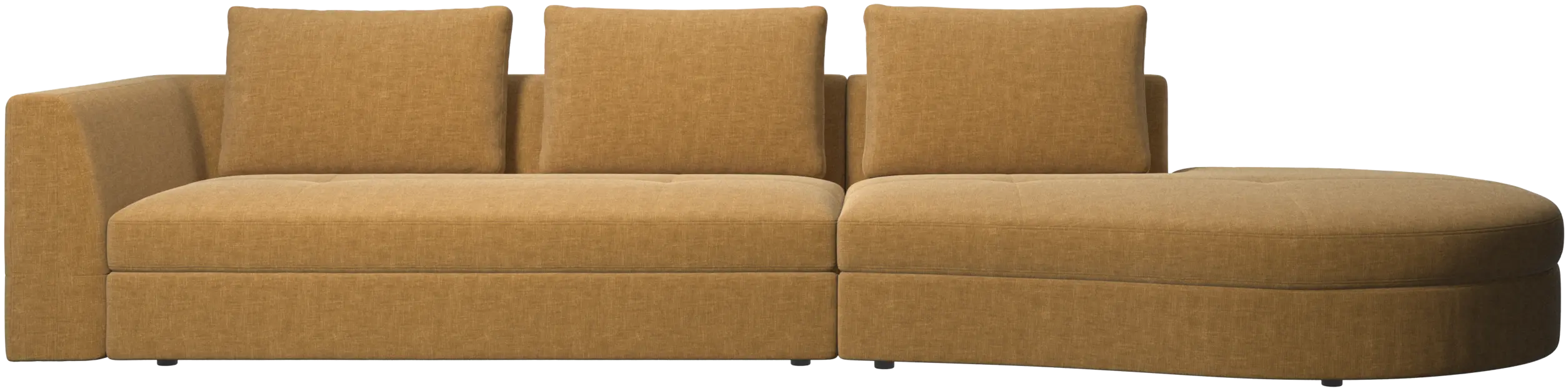 Bergamo sofa with round lounging unit,right