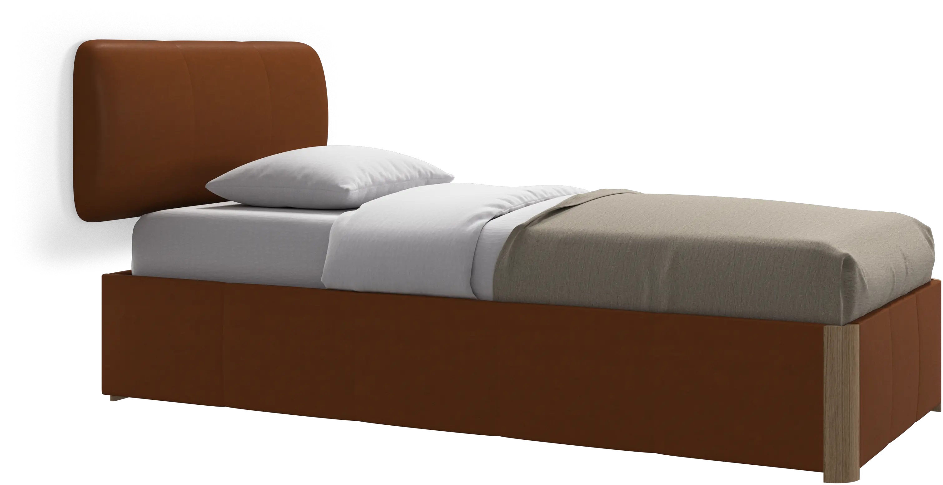 Element bed, wall-mounted headboard, with slats and storage solution, excl. mattress