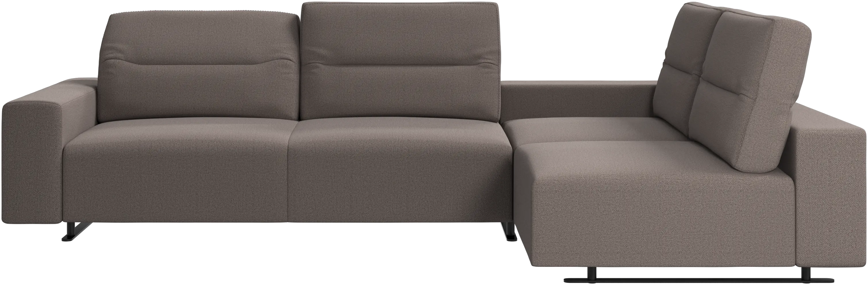 Hampton corner sofa with adjustable back and storage on left side