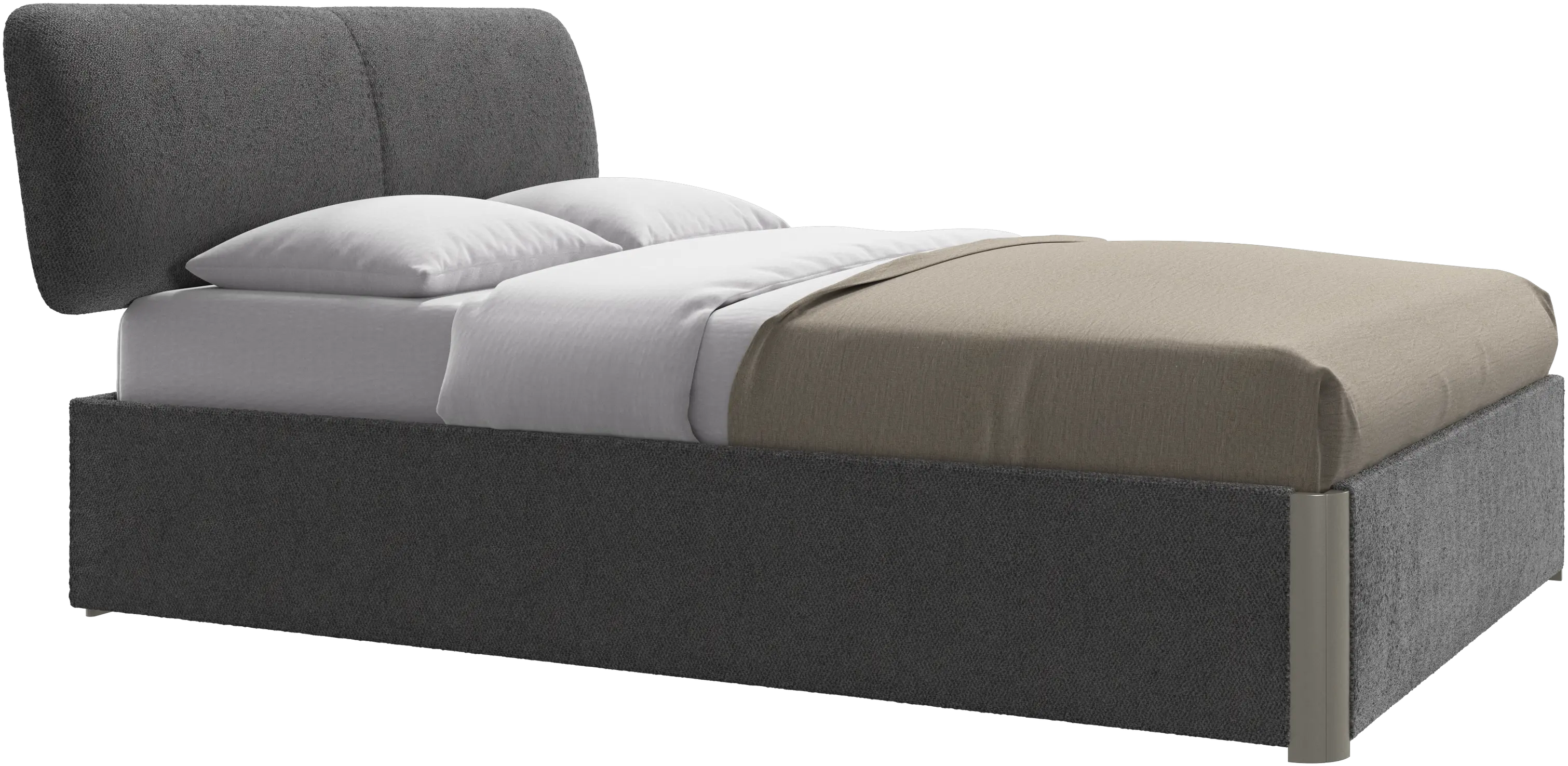 Element bed, bed-mounted headboard, with slats and storage solution, excl. mattress