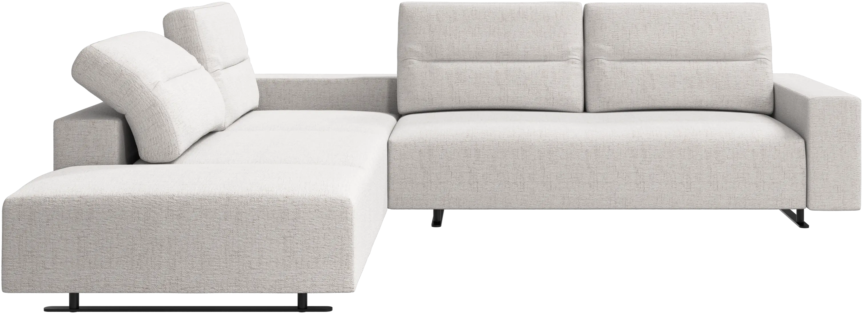 Hampton corner sofa with adjustable back and storage on right side