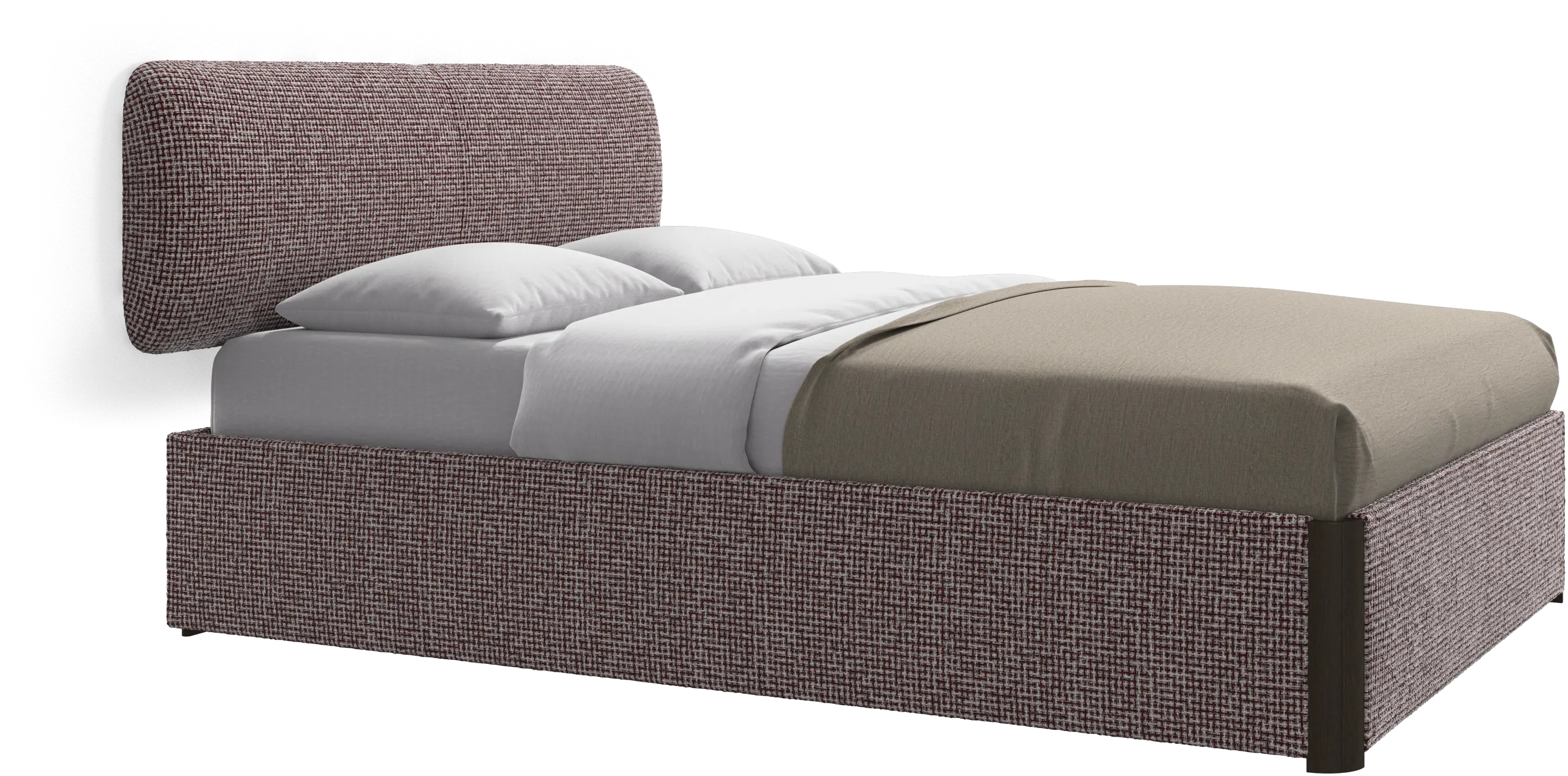 Element bed, wall-mounted headboard, with slats and storage solution, excl. mattress