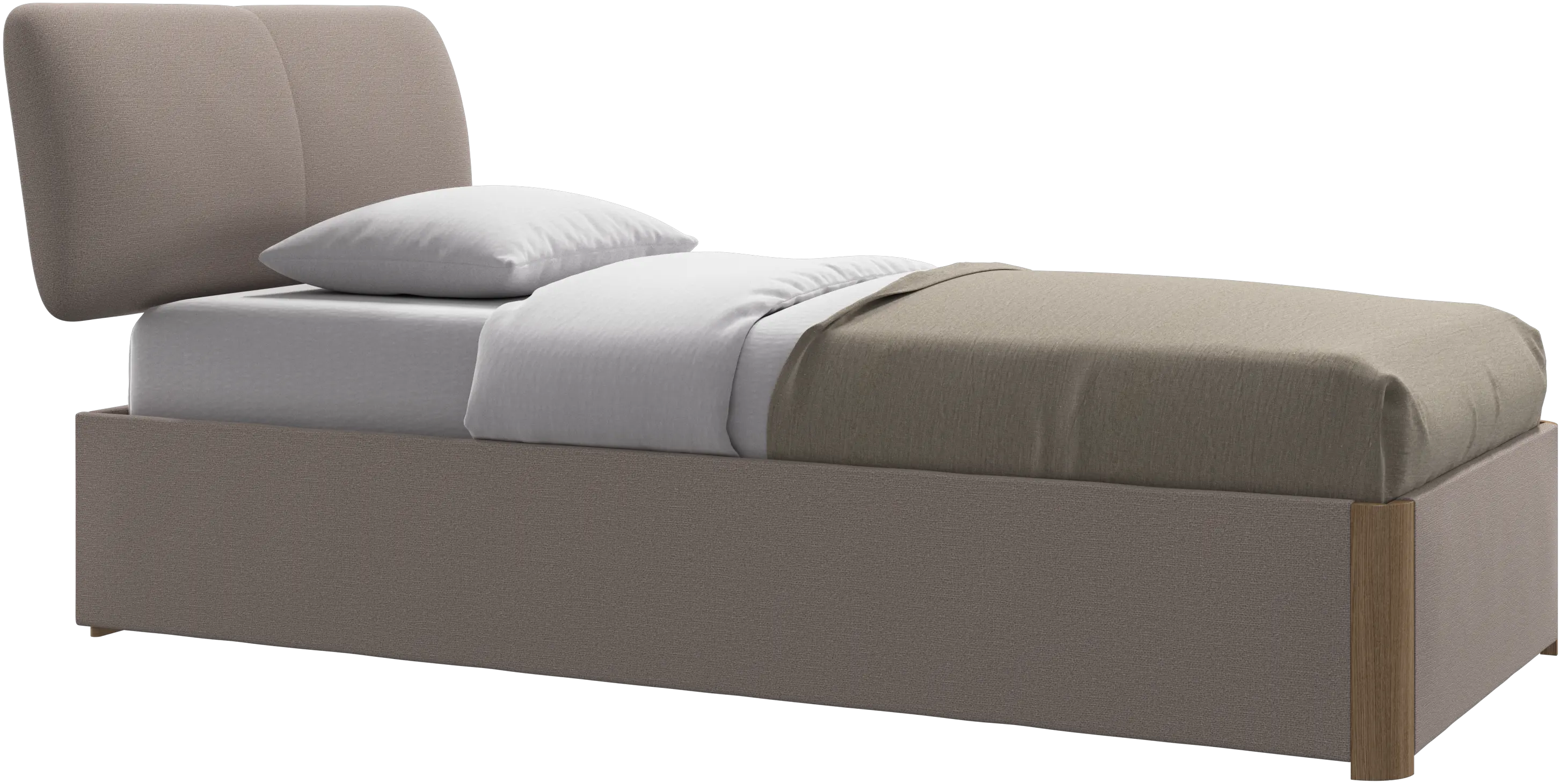 Element bed, bed-mounted headboard, with slats and storage solution, excl. mattress