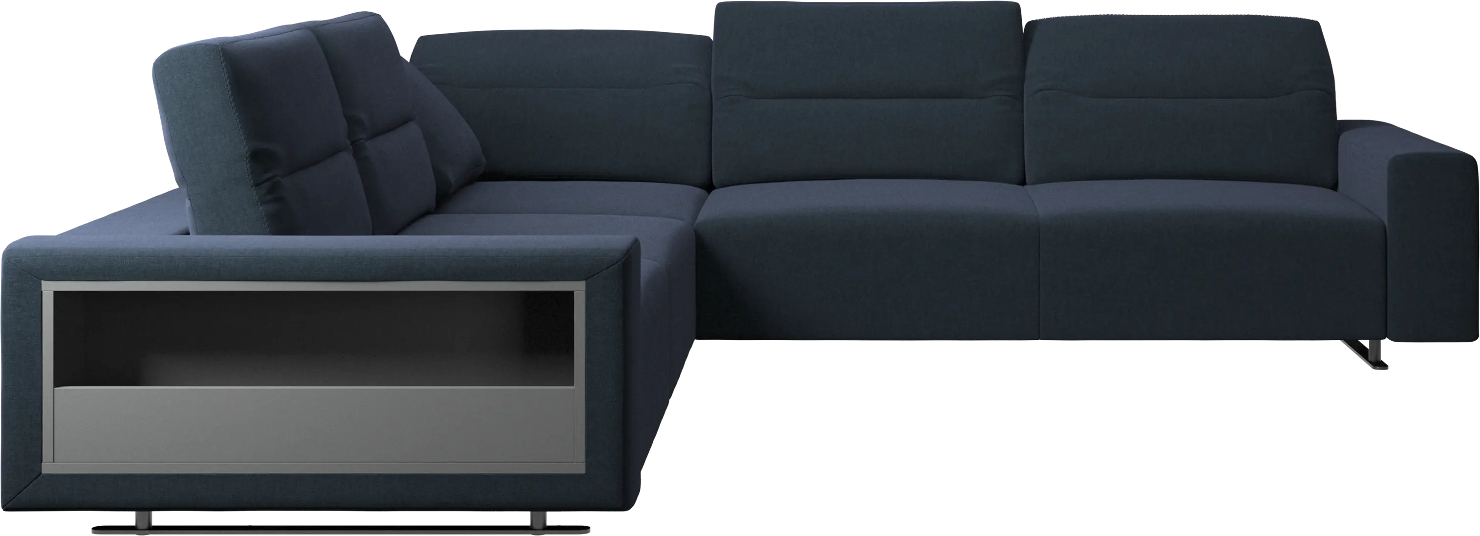 Sofá esquinero Hampton con respaldo ajustable y almacenamiento en lado izquierdo