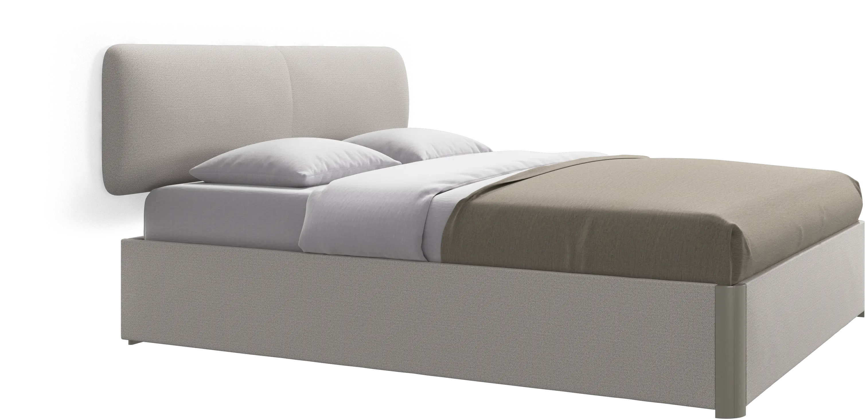 Element bed, wall-mounted headboard, with slats and storage solution, excl. mattress